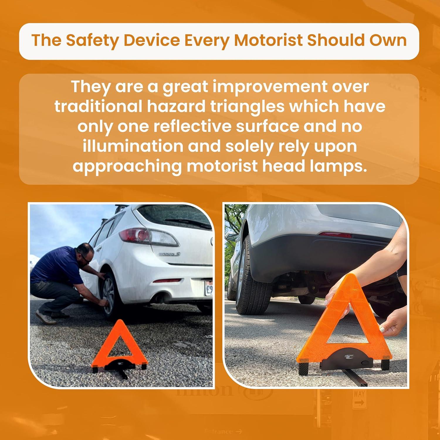 Triángulo de Emergencia Lumen Wand con LED y Base de Metal