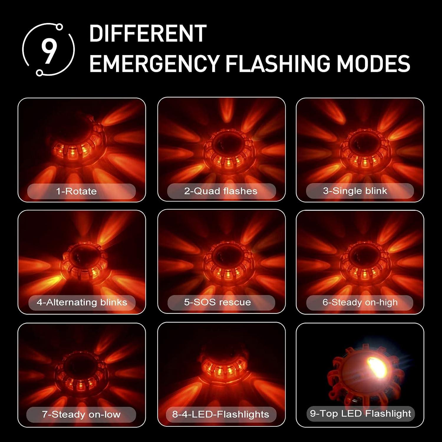 Flares LED de Emergencia Kitgo - Luz de Advertencia para Coche