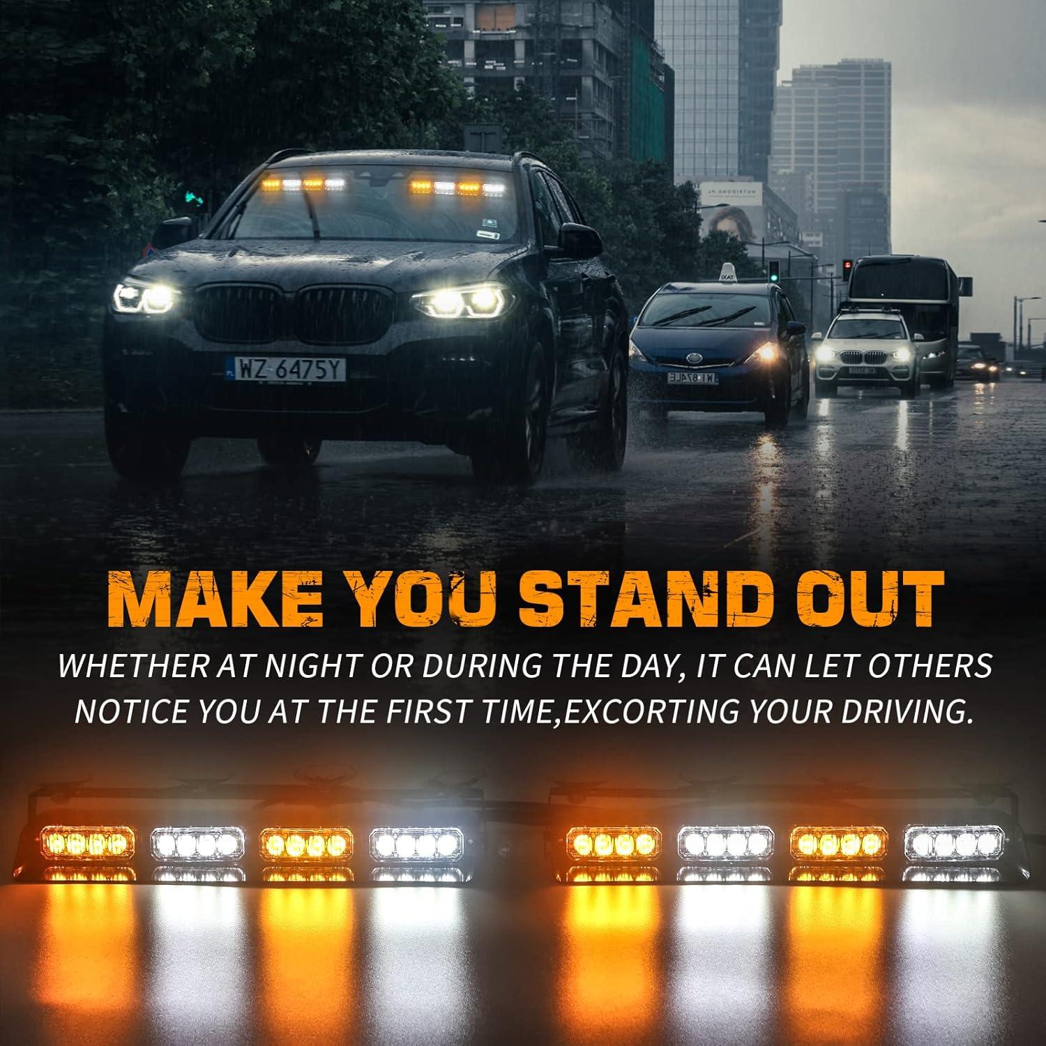 Luces Estroboscópicas de Emergencia XRIDONSEN 32W 2x35.56cm Ámbar/Blanco