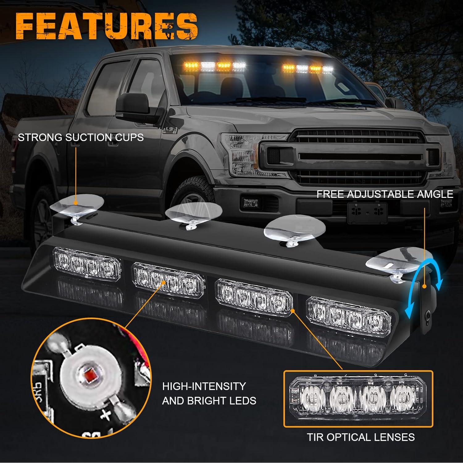 Luces Estroboscópicas de Emergencia XRIDONSEN 32W 2x35.56cm Ámbar/Blanco