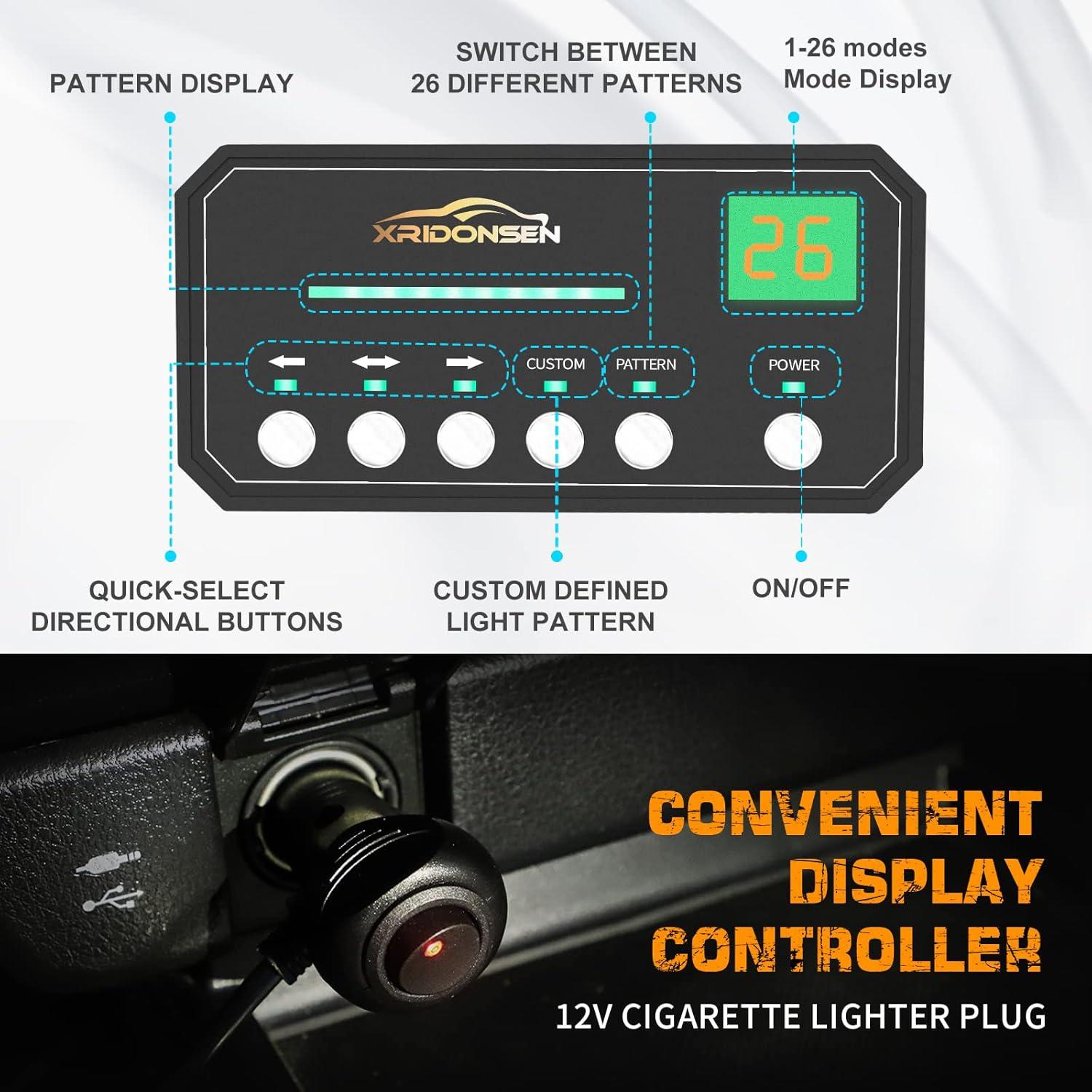 Luces Estroboscópicas de Emergencia XRIDONSEN 32W 2x35.56cm Ámbar/Blanco