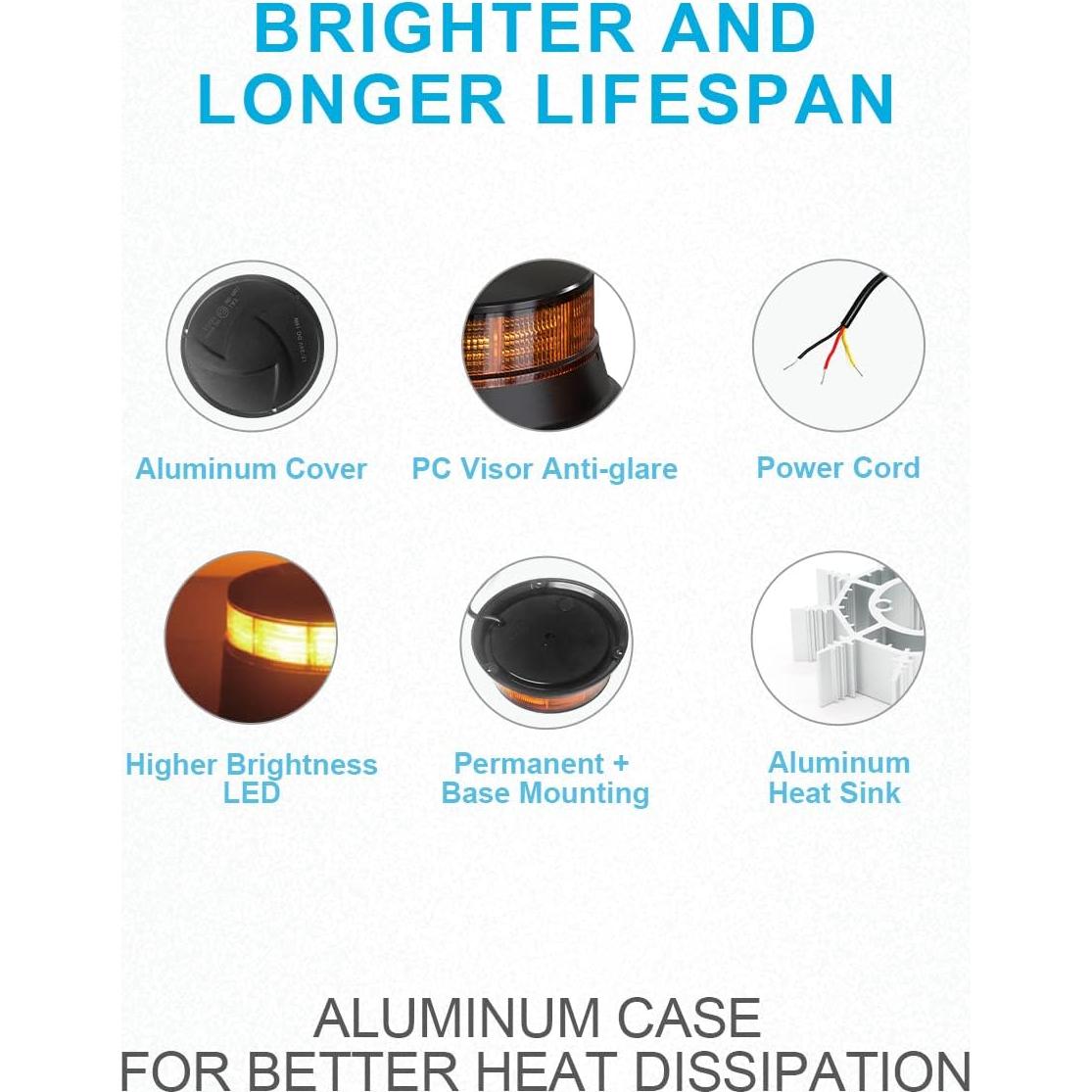 Luz Beacon Agrieyes 4.2" Ámbar LED 19W Impermeable