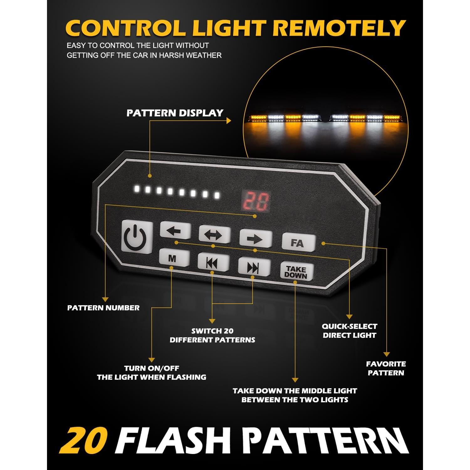 Luces Estroboscópicas de Emergencia HLauto 604N 48 LED 42.7 cm