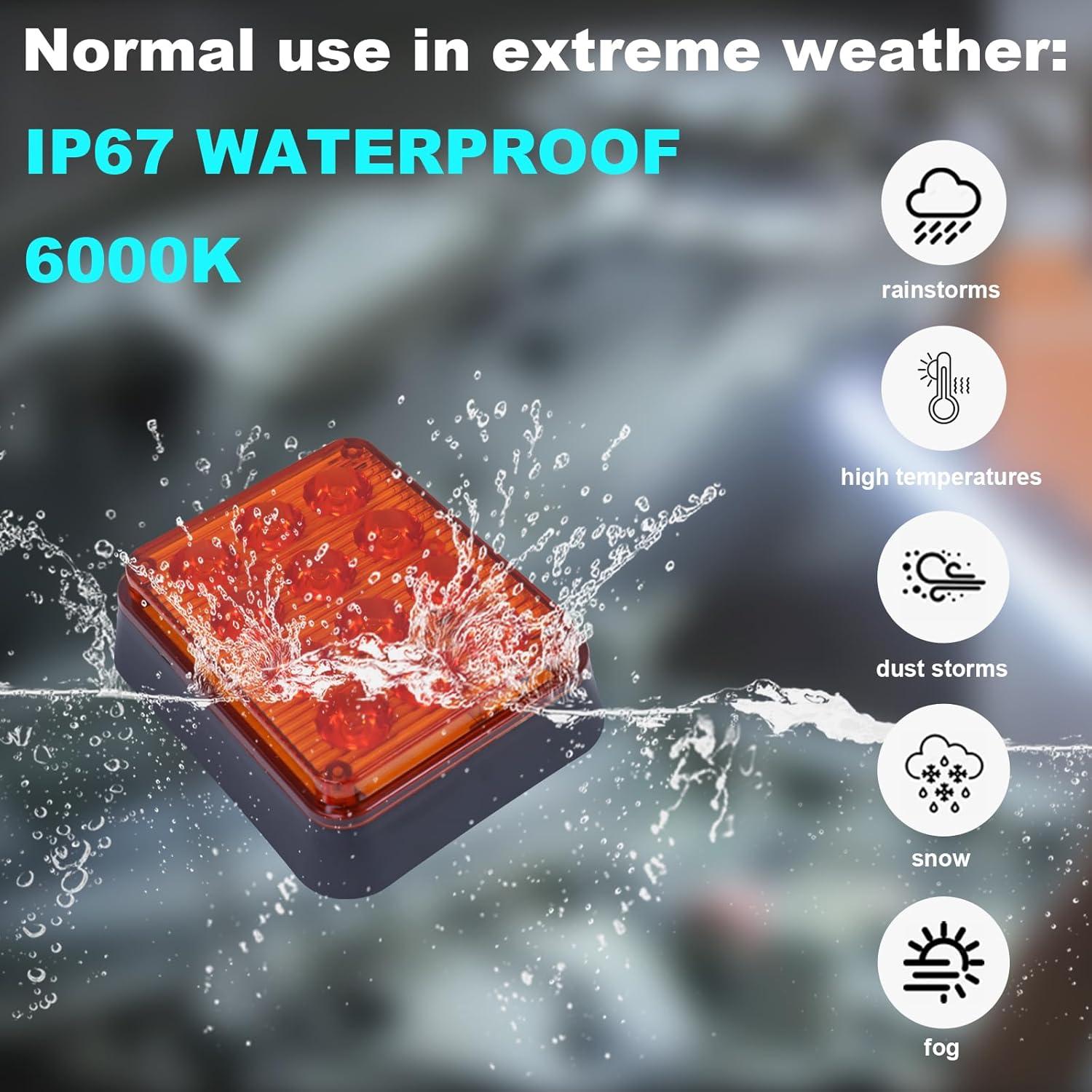 Luces Estroboscópicas Recargables ADAURIS Ámbar 12W Impermeables