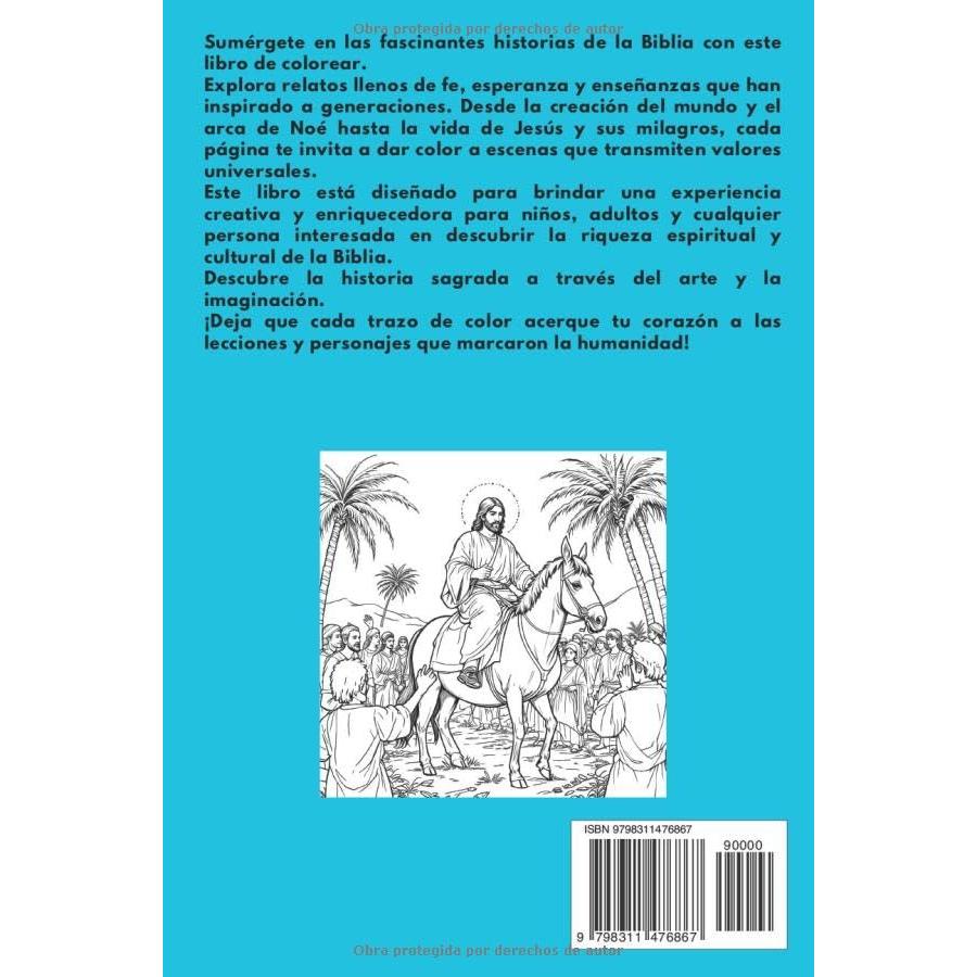 Libro para Colorear: Historias de la Biblia y sus Enseñanzas, Creado por Inteligencia Artificial 2025, para Niños, Adultos y Mayores: Explora las ... de fe, amor y esperanza. (Spanish Edition)