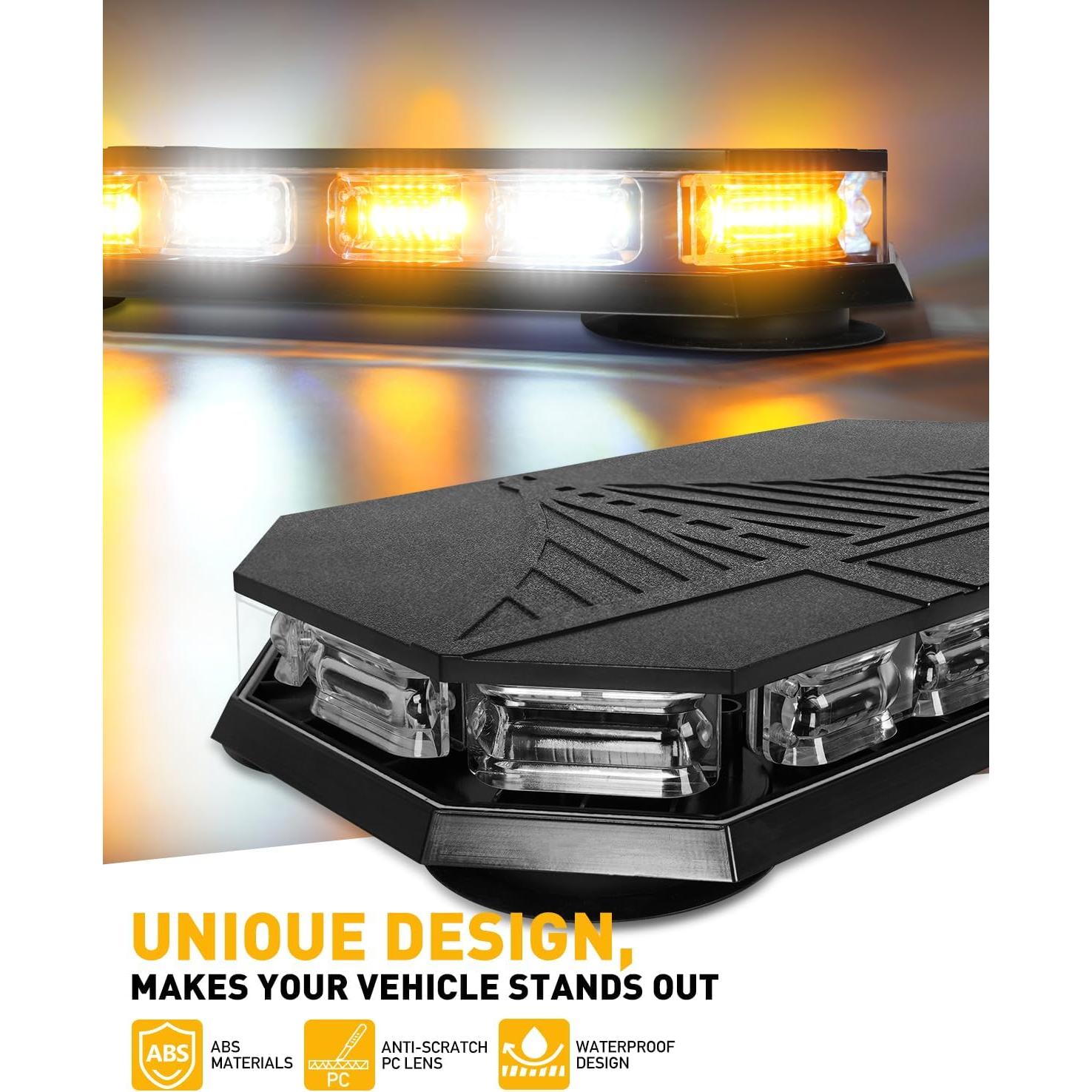 Barra de Luces Estroboscópicas HLauto 406D 102 LED Ámbar Blanco