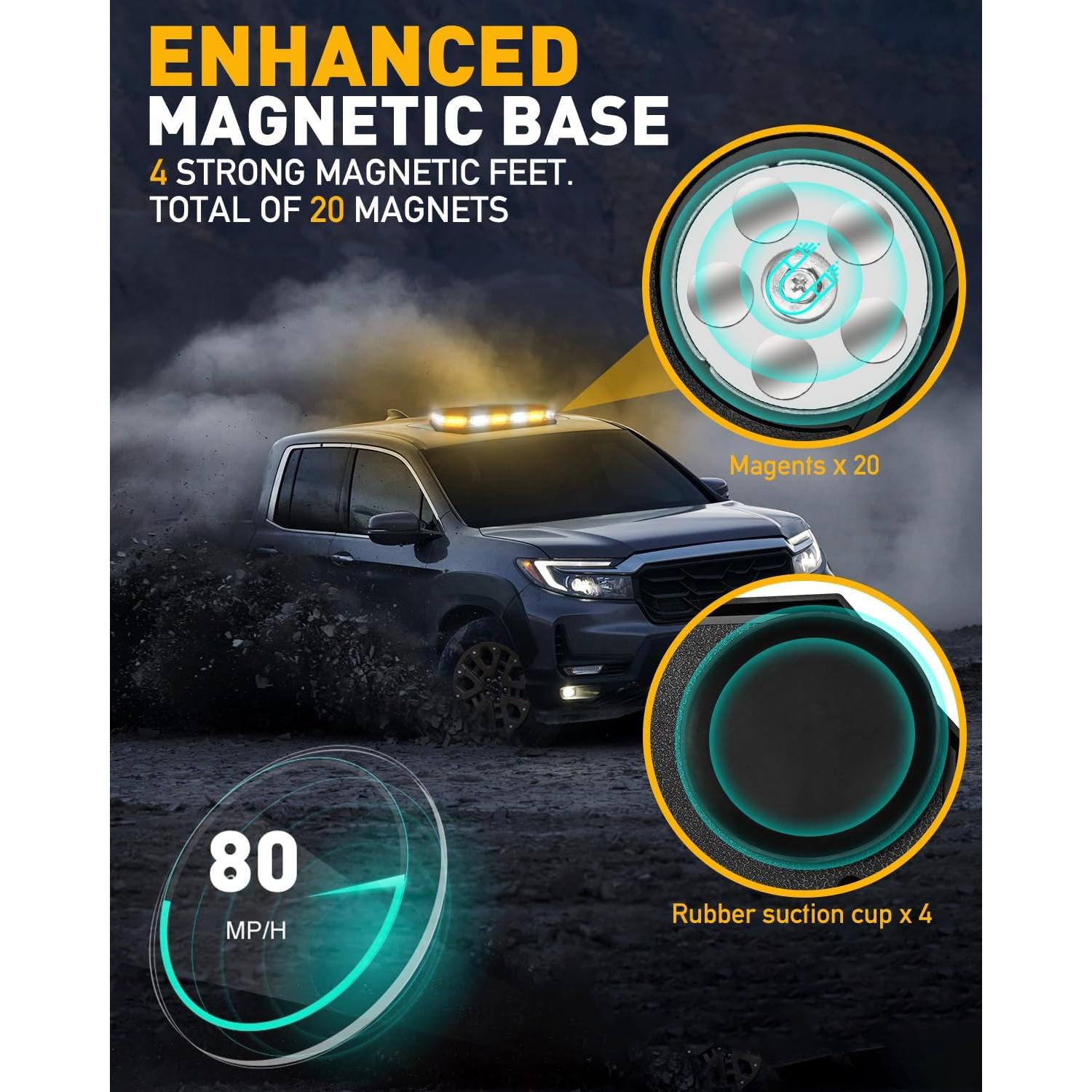 Barra de Luces Estroboscópicas HLauto 406D 102 LED Ámbar Blanco