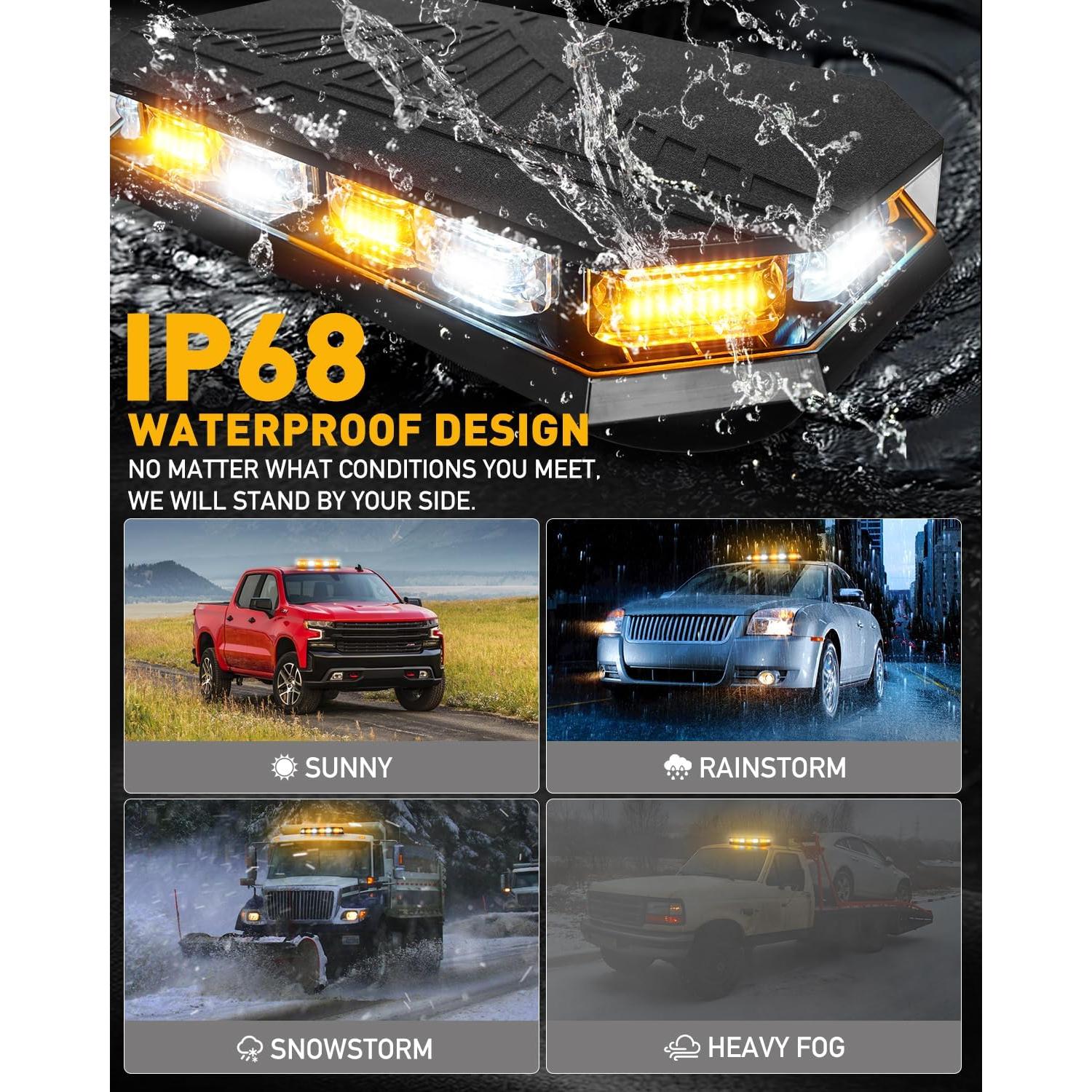 Barra de Luces Estroboscópicas HLauto 406D 102 LED Ámbar Blanco