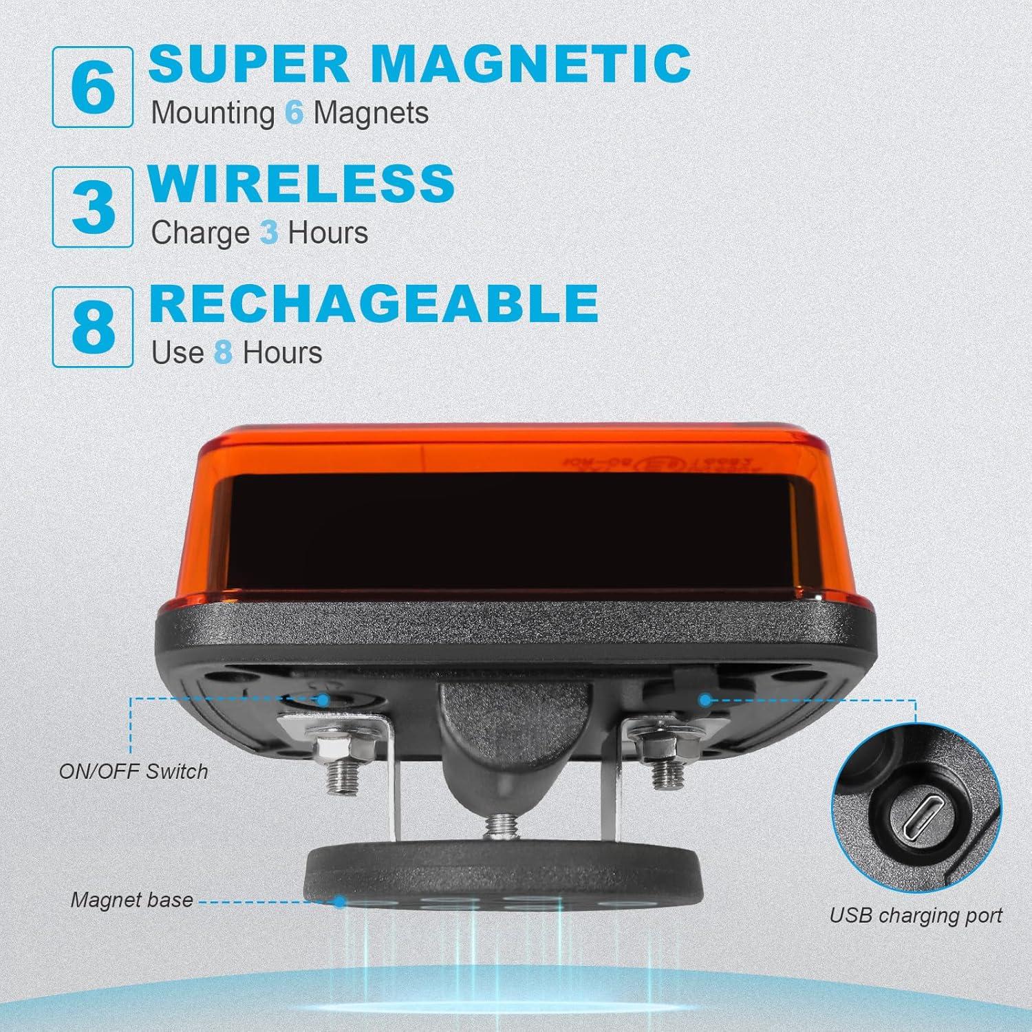 Luces Intermitentes Recargables Agrieyes LED Ámbar 5W