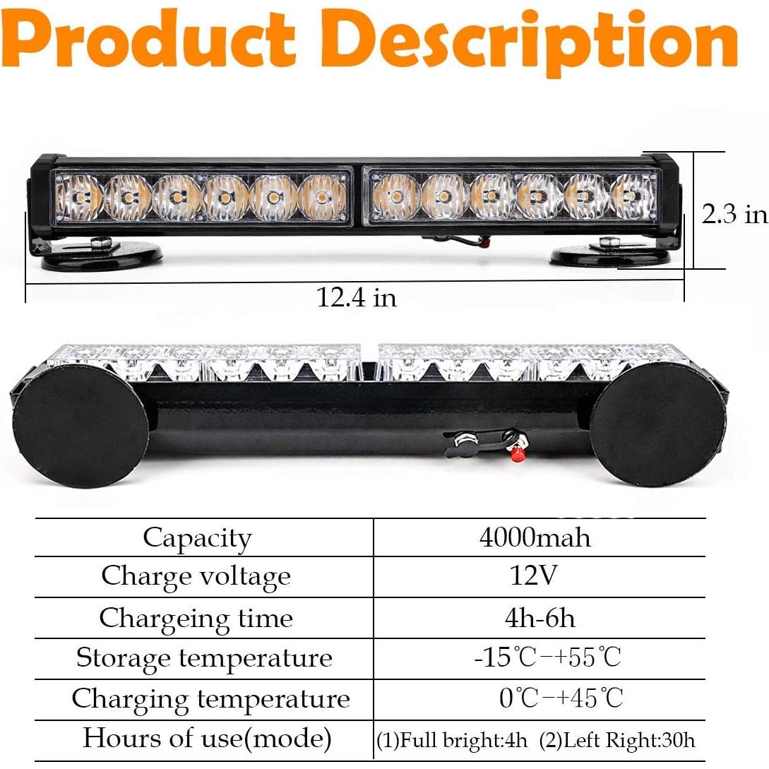 Barra de Luz de Emergencia Inalámbrica LE-JX 31.5 cm LED 12V