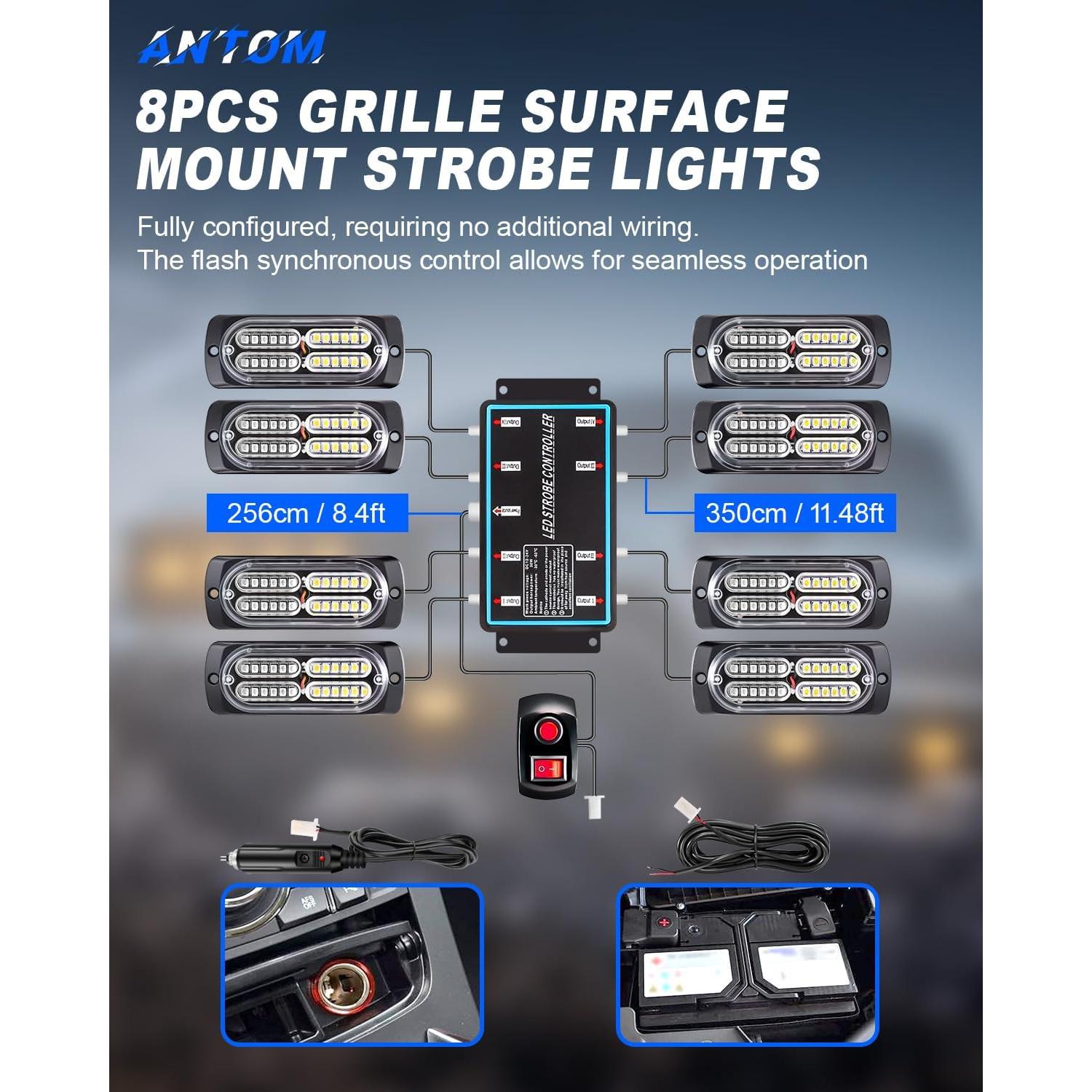 Luces Estroboscópicas de Emergencia AnTom AT-00824ZW-BW 24 LED