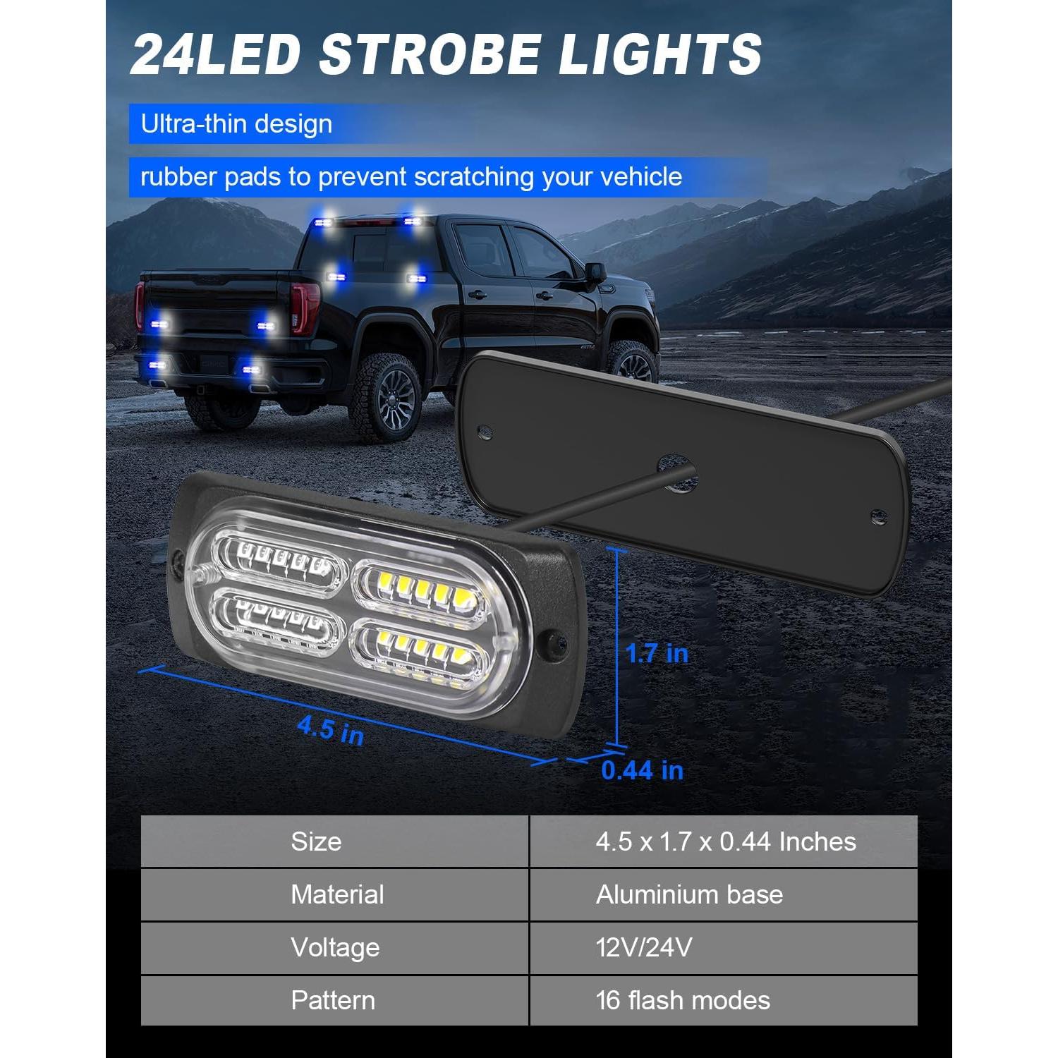 Luces Estroboscópicas de Emergencia AnTom AT-00824ZW-BW 24 LED