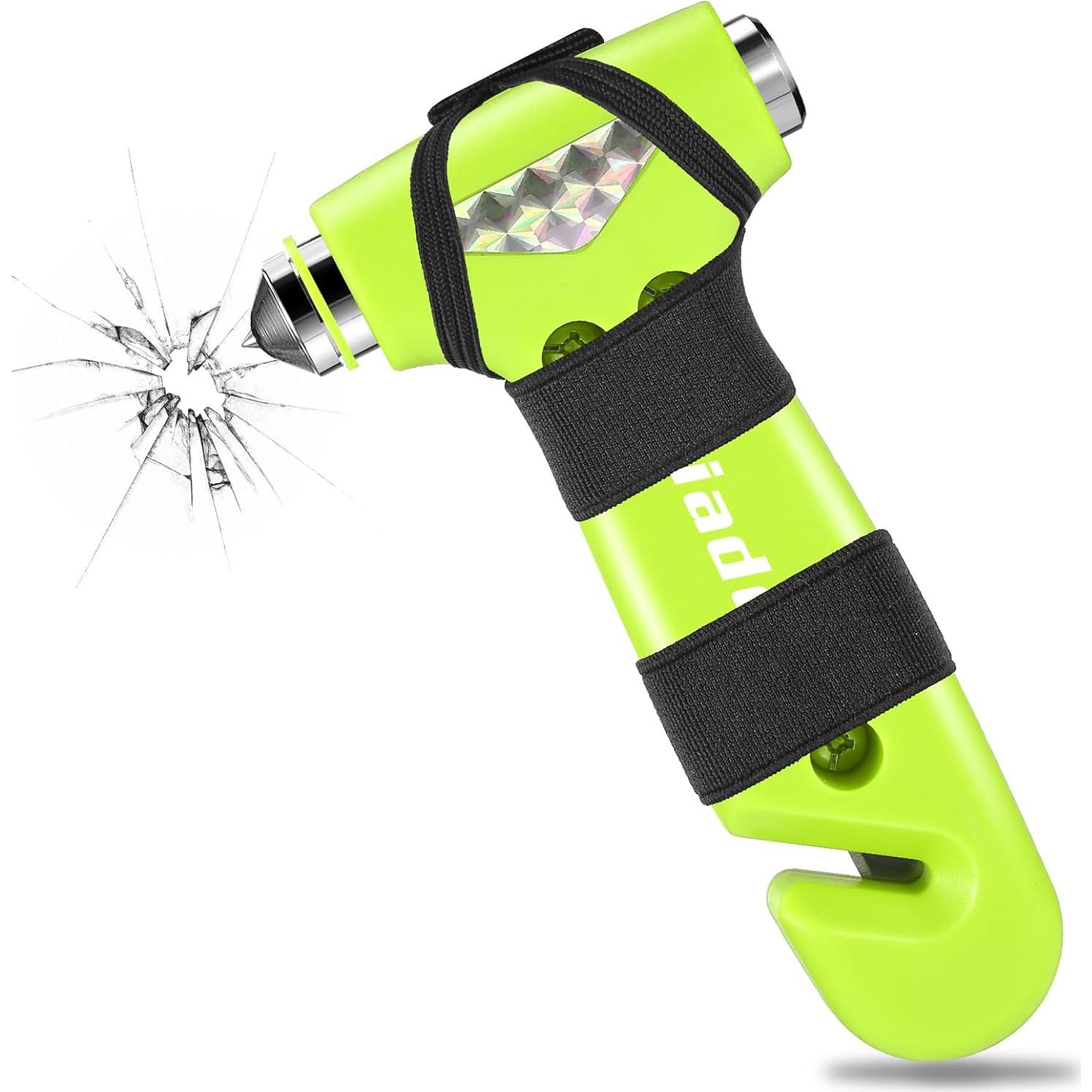 Martillo de Seguridad Yiader con Cortador de Cinturón - Rosa y Verde