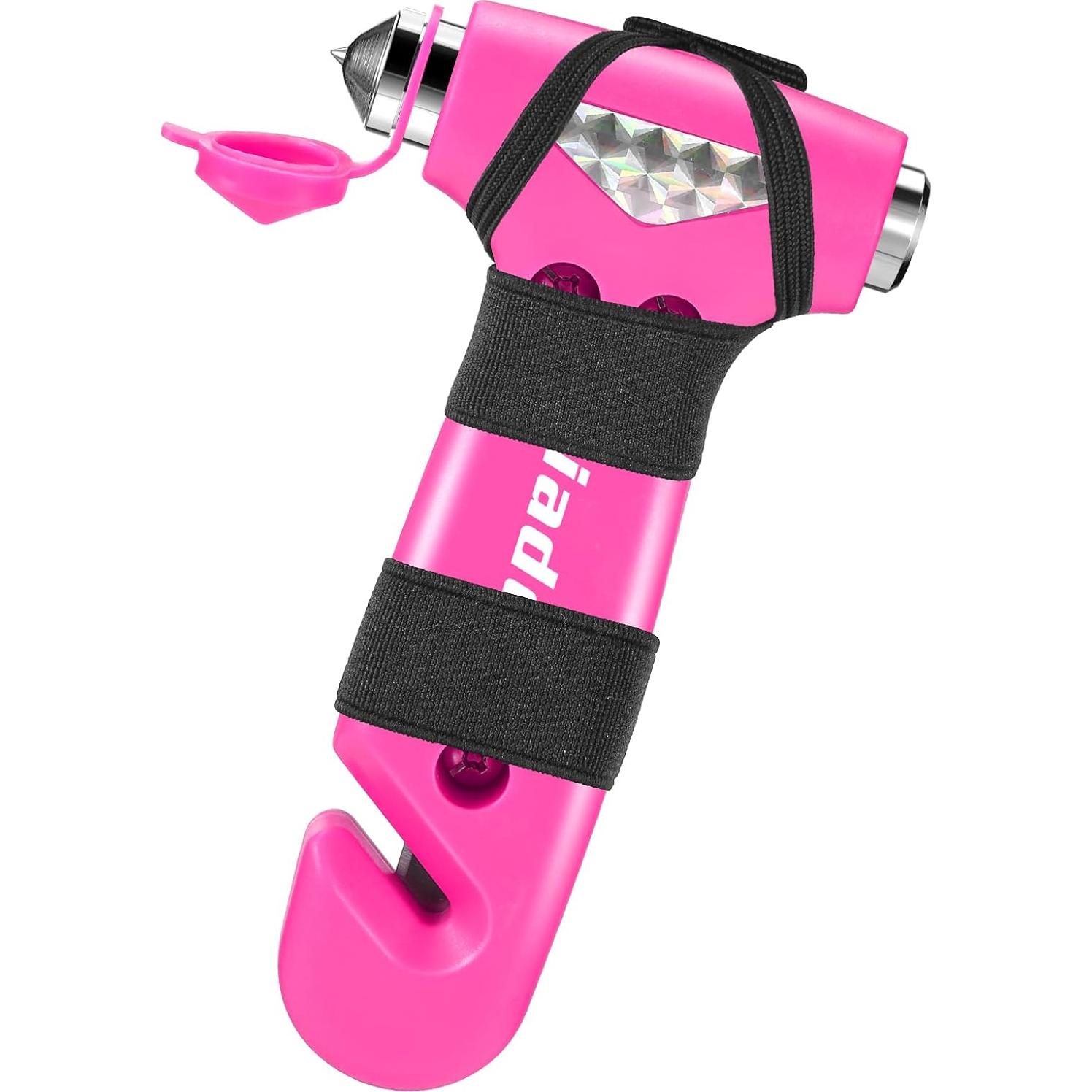 Martillo de Seguridad Yiader con Cortador de Cinturón - Rosa y Verde