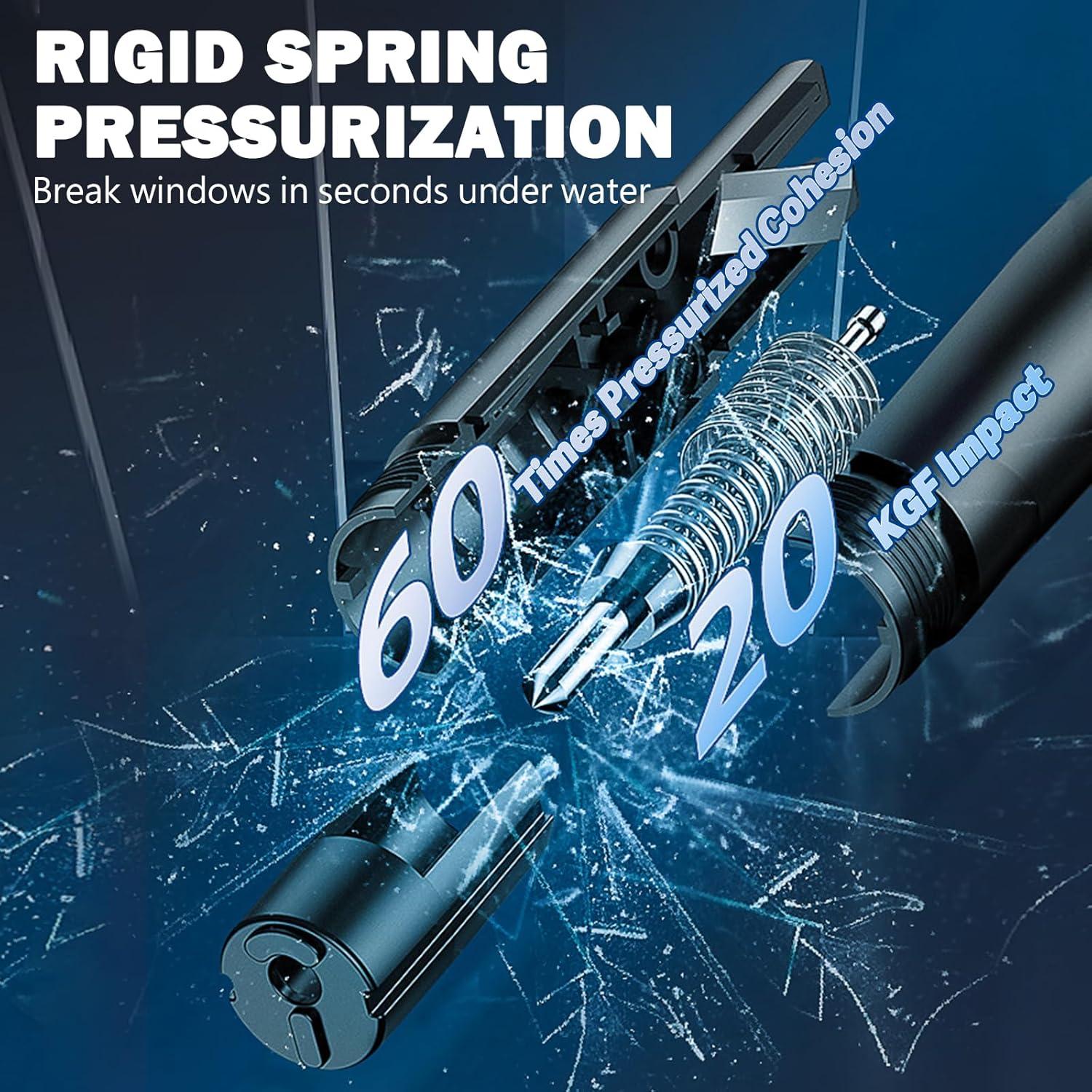 Kit de Rescate PIFOOG 4 en 1: Rompedor de Vidrio y Cortador de Cinturón