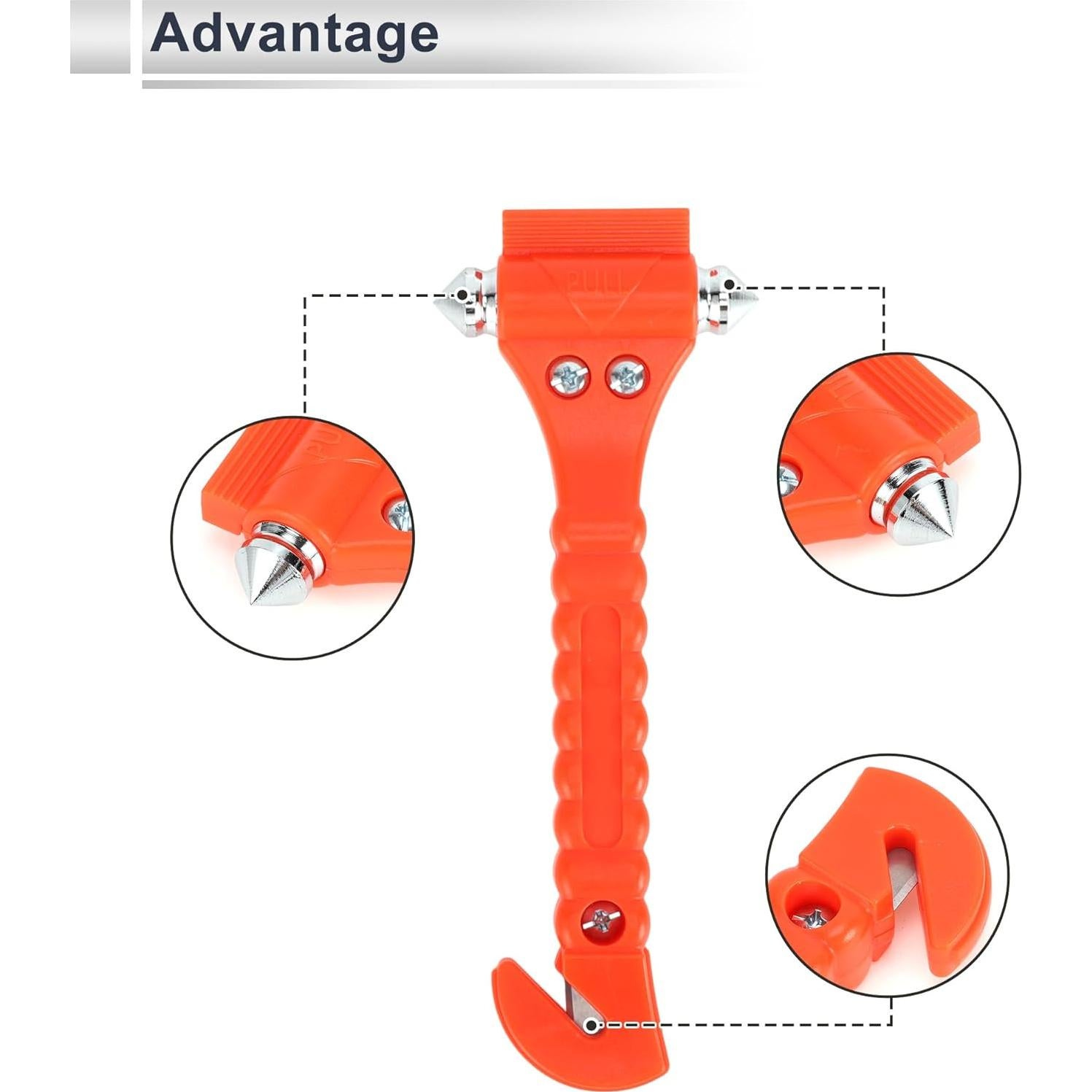 Martillo de Seguridad RATCHROLL para Automóvil 2 en 1 Cortador
