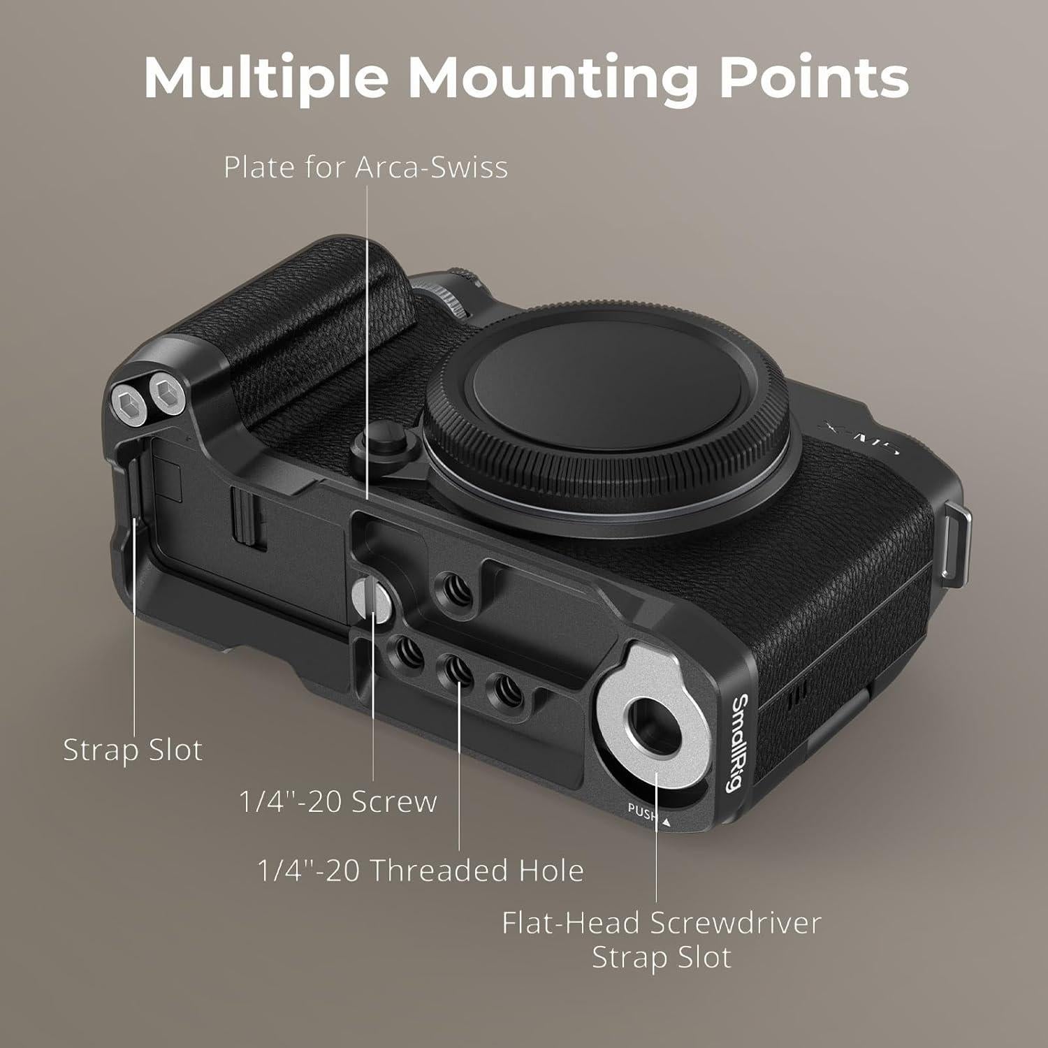 Mango en L SmallRig 4876 para FUJIFILM X-M5 con Placa Arca