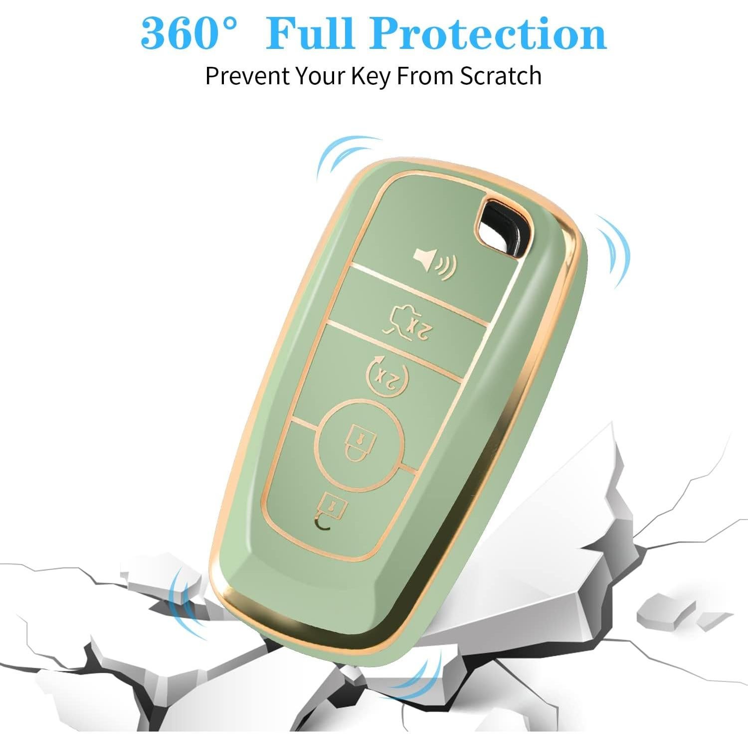 Cubierta de llavero Ford MILD EAST TPU Verde para Explorer, F150