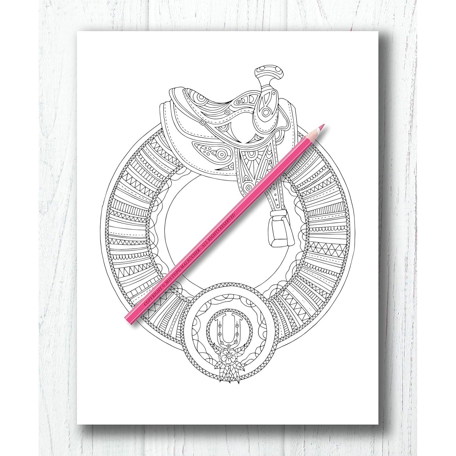 Libro de Colorear Para Adultos Caballos + BONIFICAR más de 60 páginas para colorear gratis (PDF Para Imprimir) (Spanish Edition)