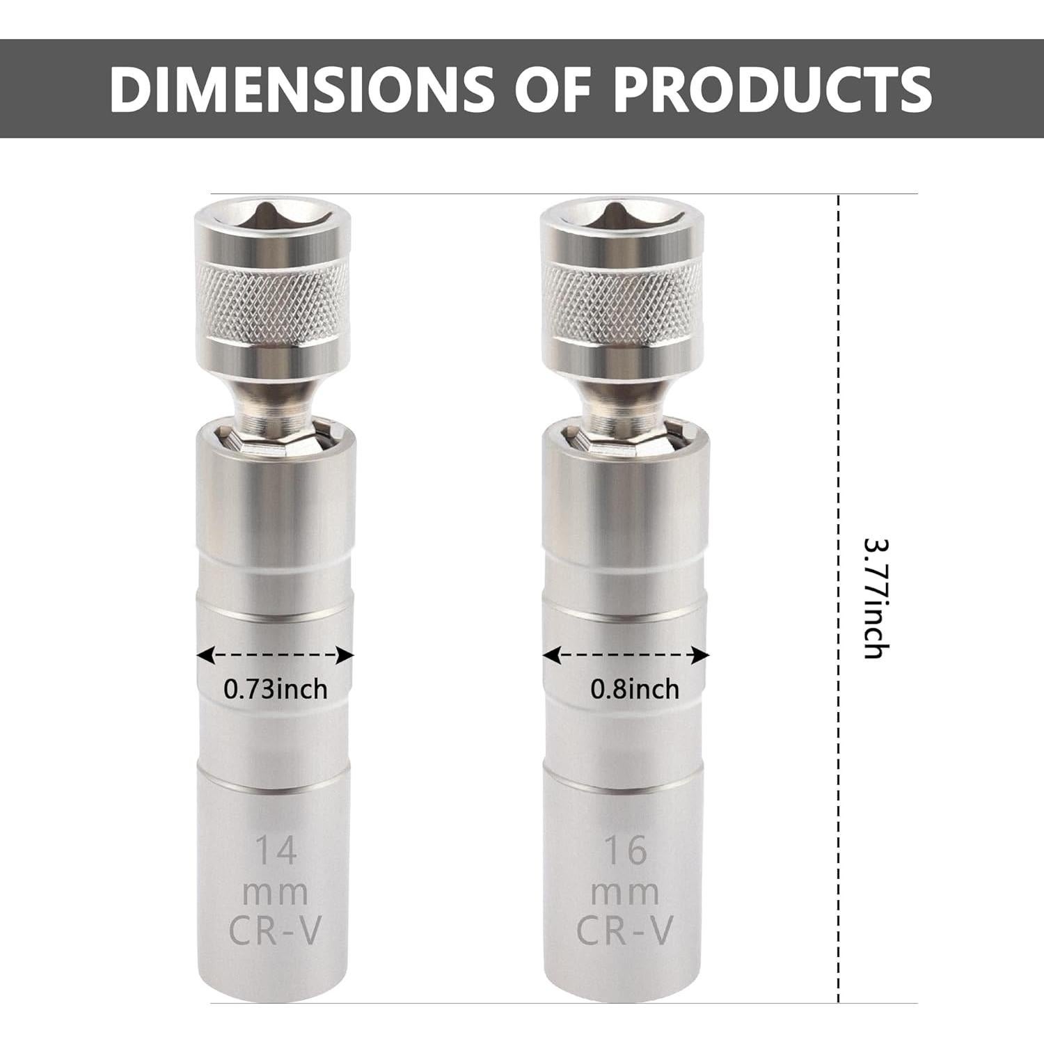 Juego de Llaves de Bujías Salior 14mm y 16mm Magnéticas