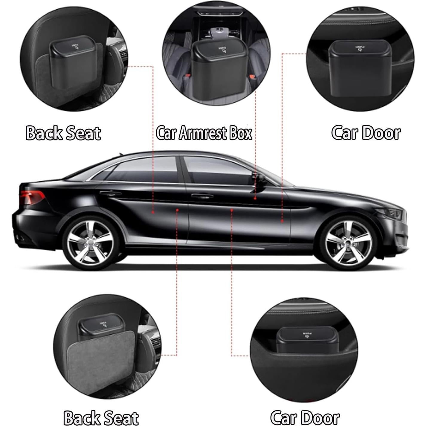 Mini Basurero de Coche Qiyue con Tapa - 2 Paquetes