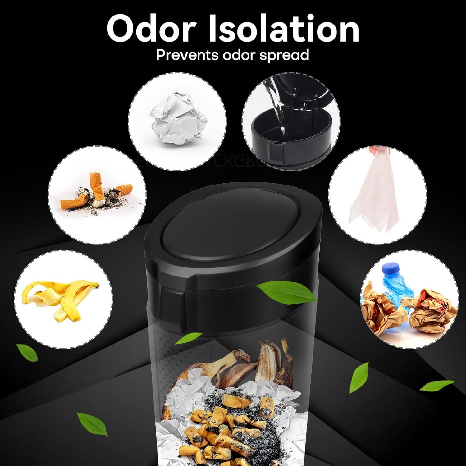 Bote de Basura para Auto LCMWHOP Negro a Prueba de Fugas