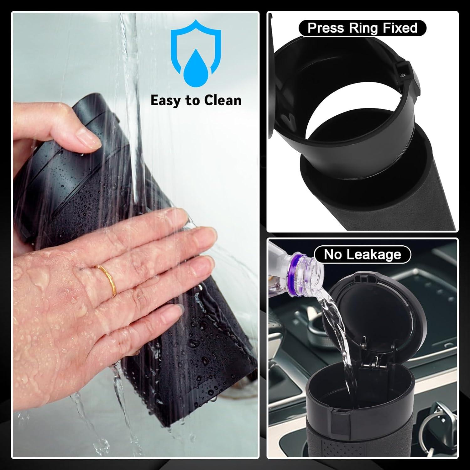 Bote de Basura para Auto LCMWHOP Negro a Prueba de Fugas