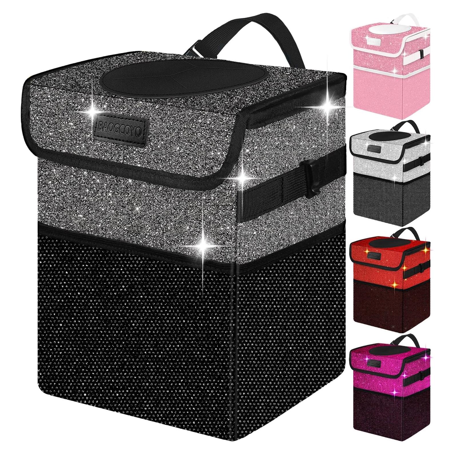 Cubo de Basura para Auto BAOGCOYO 9.46L Impermeable Negro