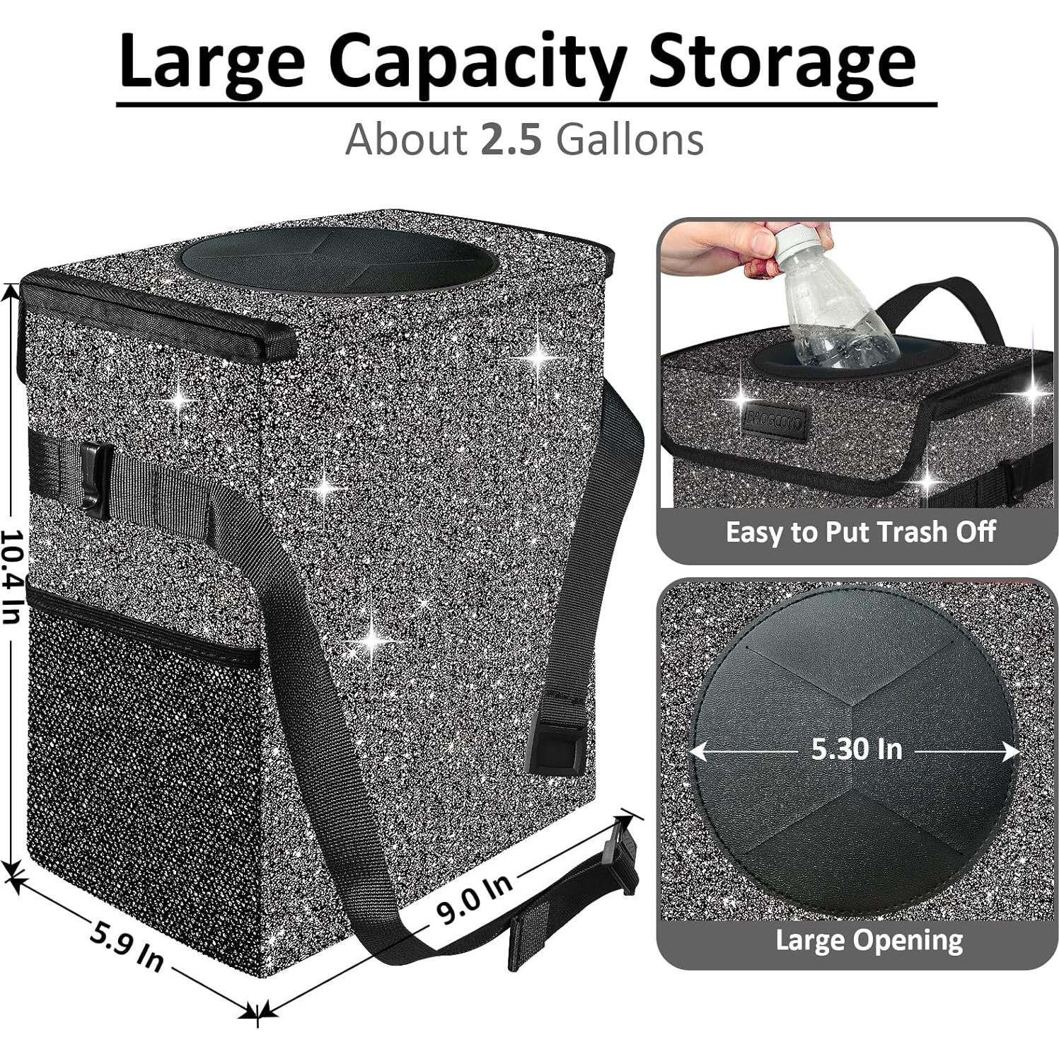 Cubo de Basura para Auto BAOGCOYO 9.46L Impermeable Negro