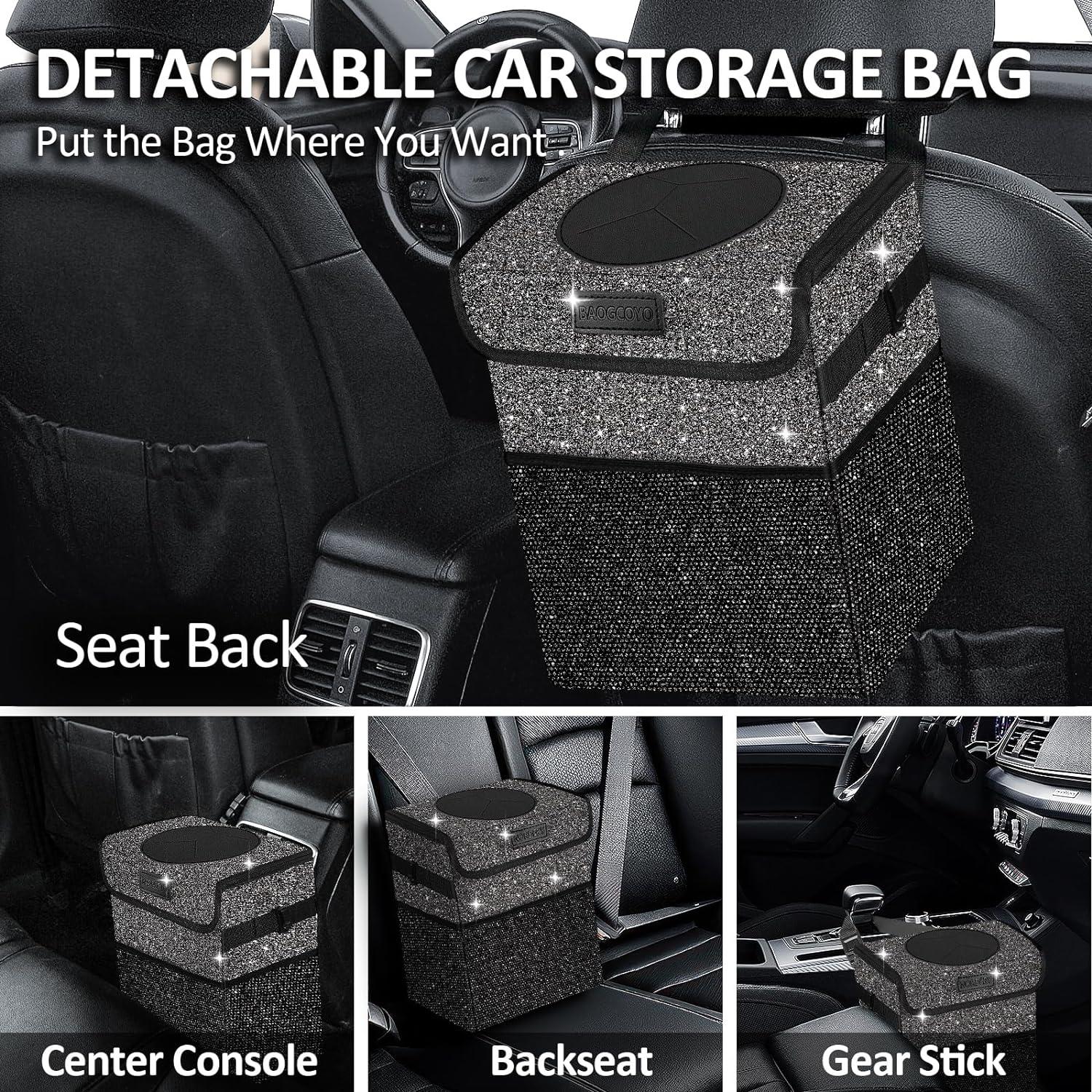 Cubo de Basura para Auto BAOGCOYO 9.46L Impermeable Negro