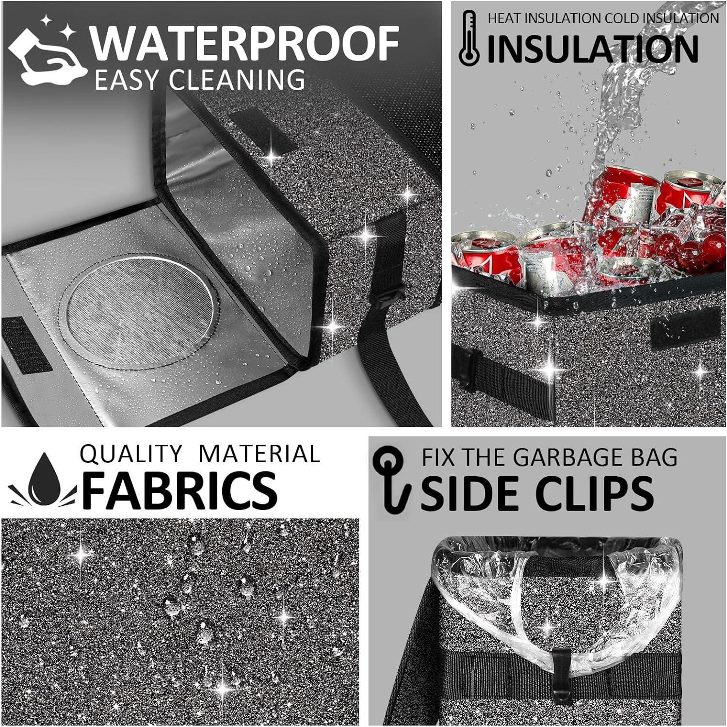 Cubo de Basura para Auto BAOGCOYO 9.46L Impermeable Negro