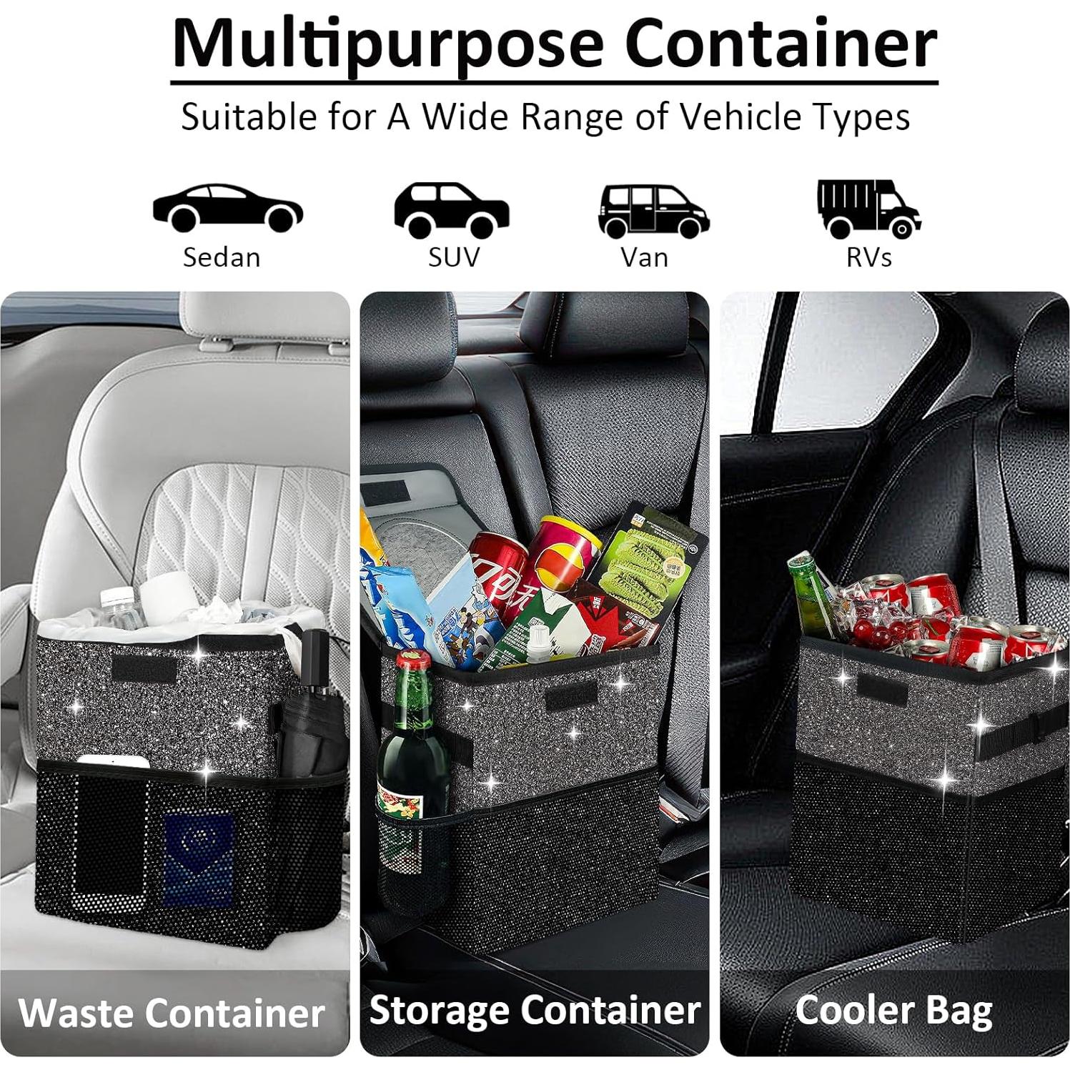 Cubo de Basura para Auto BAOGCOYO 9.46L Impermeable Negro