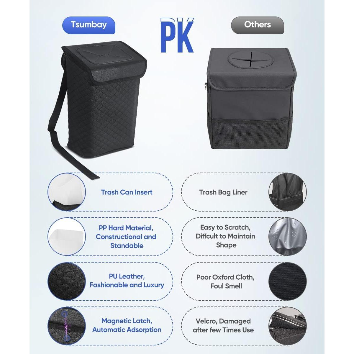 Basurero de Auto Tsumbay 2 Galones PU Cuero Impermeable