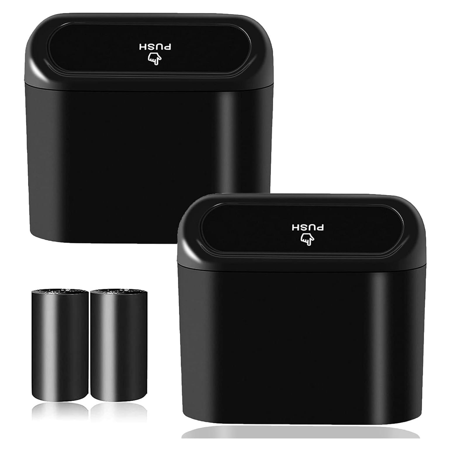 Bote de Basura para Auto SGLRT Mini Universal 2 Pcs Negro