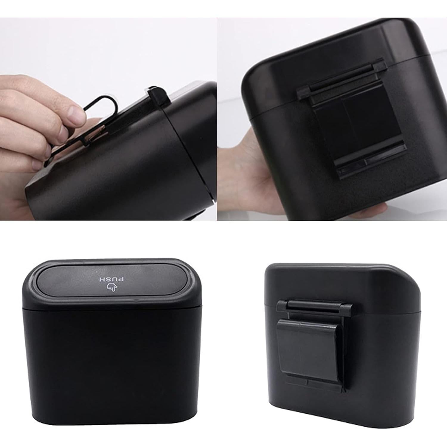 Bote de Basura para Auto SGLRT Mini Universal 2 Pcs Negro