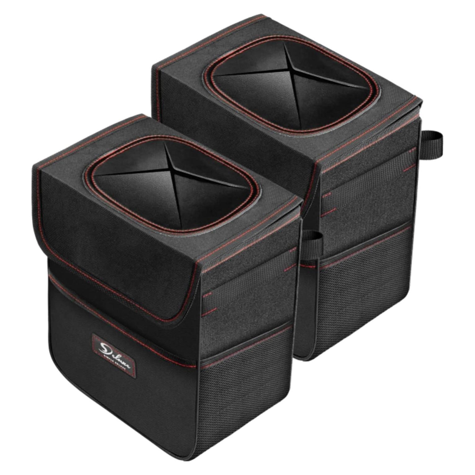 Basurero de Auto Simple Deluxe 2 Pack Plegable 2 Galones Negro