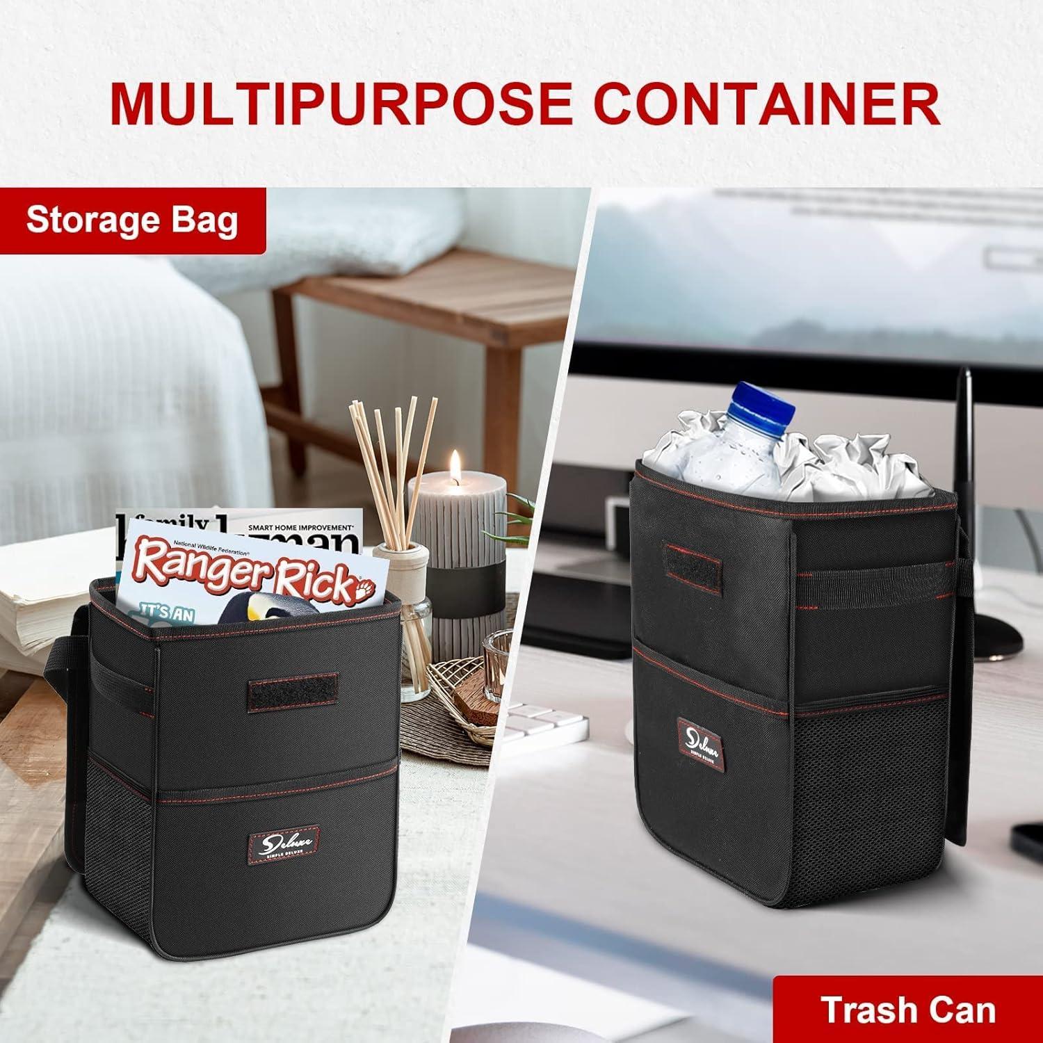 Basurero de Auto Simple Deluxe 2 Pack Plegable 2 Galones Negro