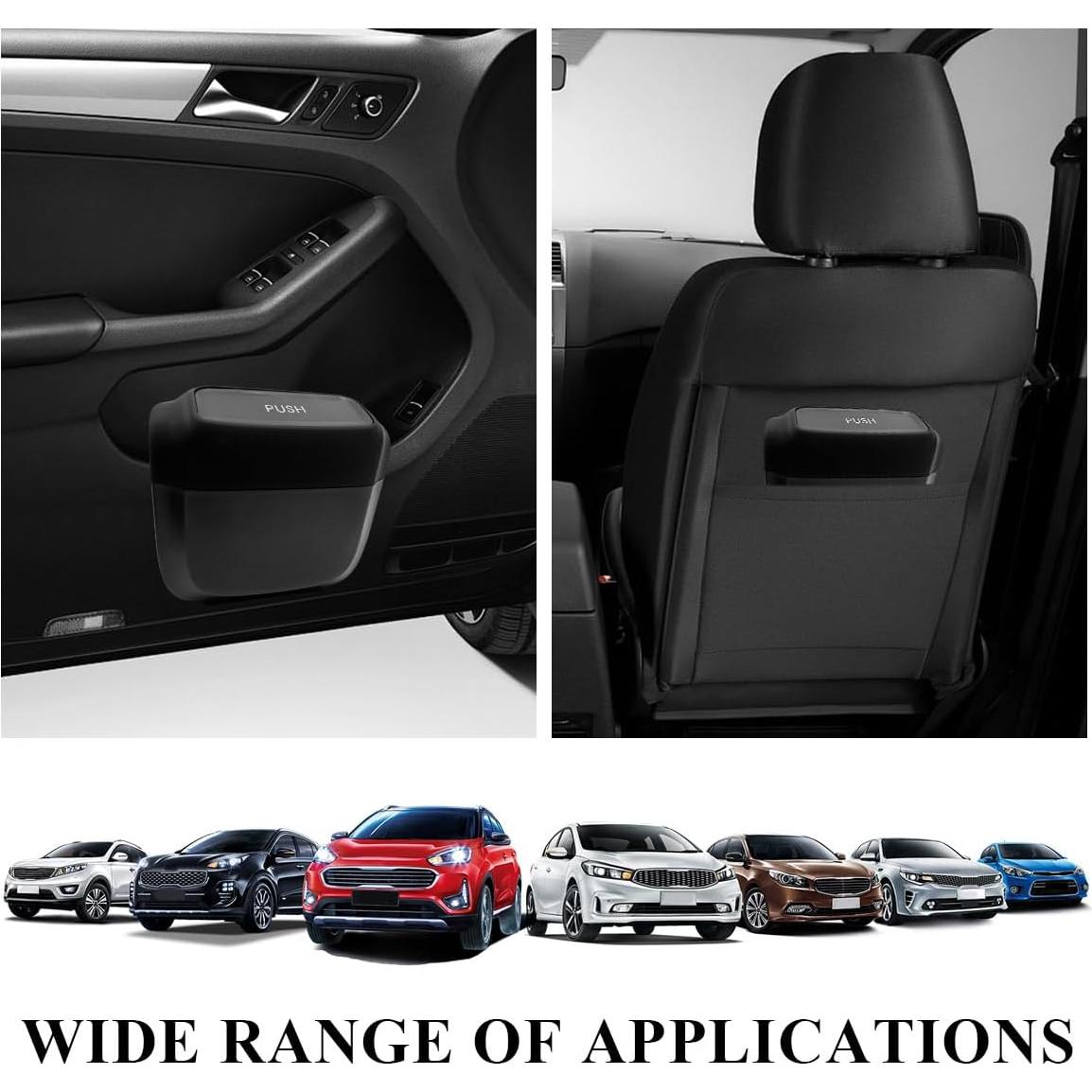 Basurero de coche Gasedin con tapa y 30 bolsas, negro