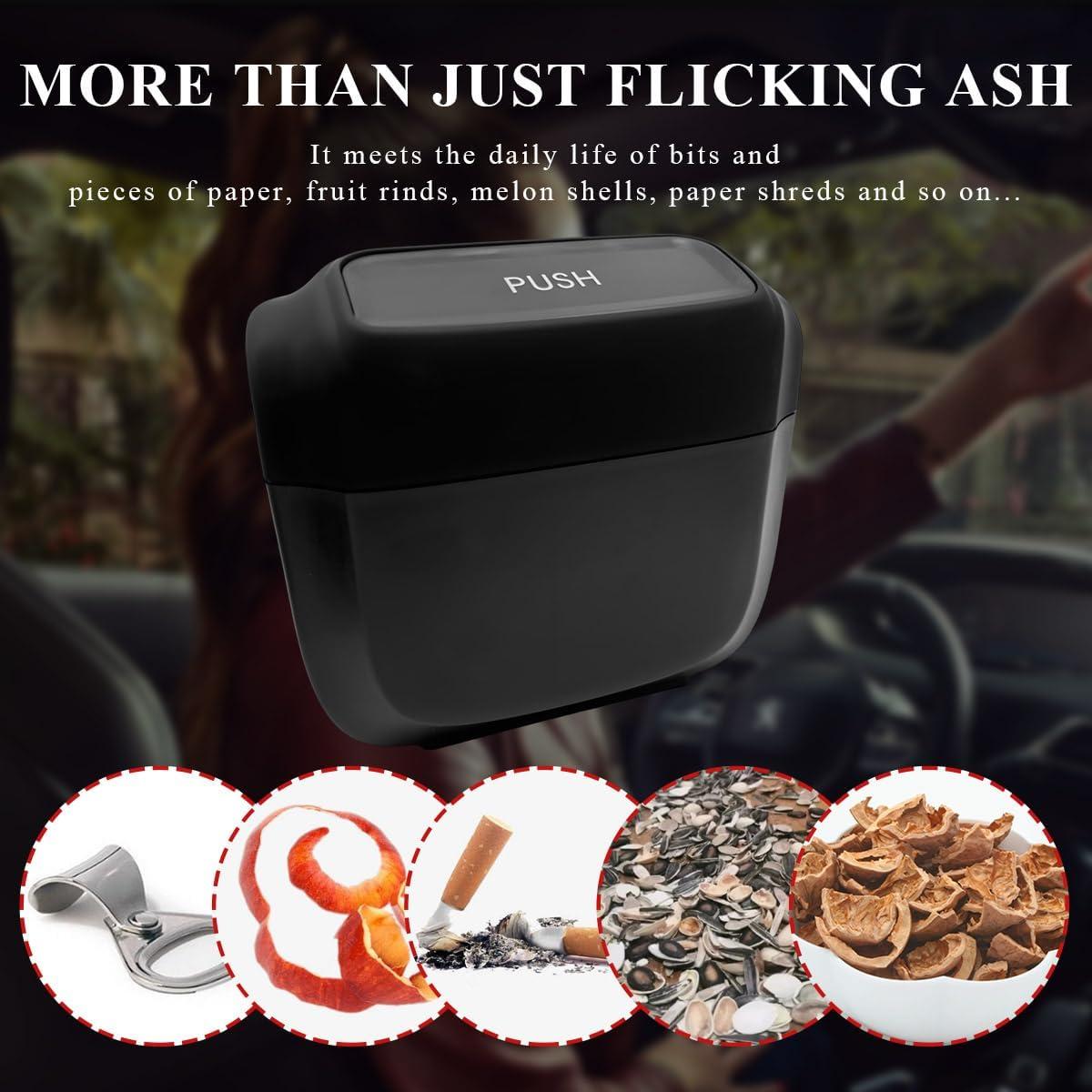 Basurero de coche Gasedin con tapa y 30 bolsas, negro