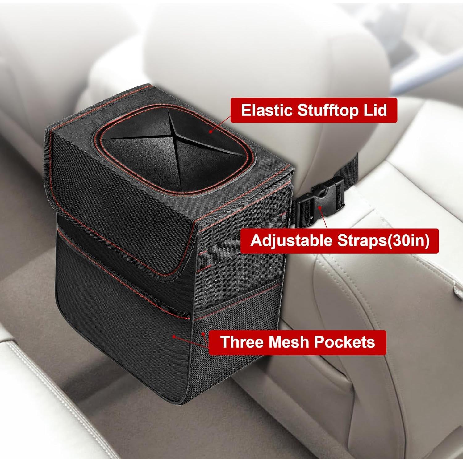 Bote de Basura para Auto Simple Deluxe 2L Impermeable Negro