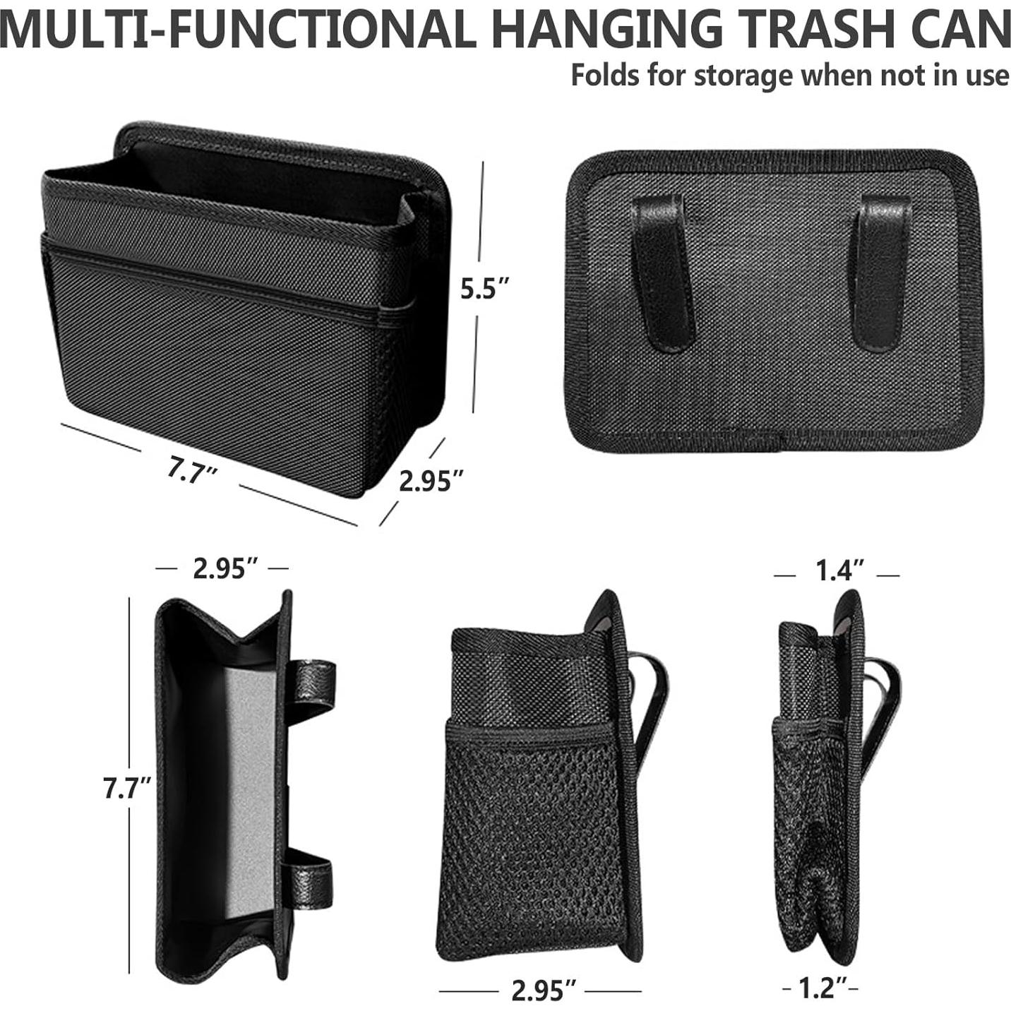 Mini Basurero de Coche HUIXIAER Plegable Negro 19.5x14cm