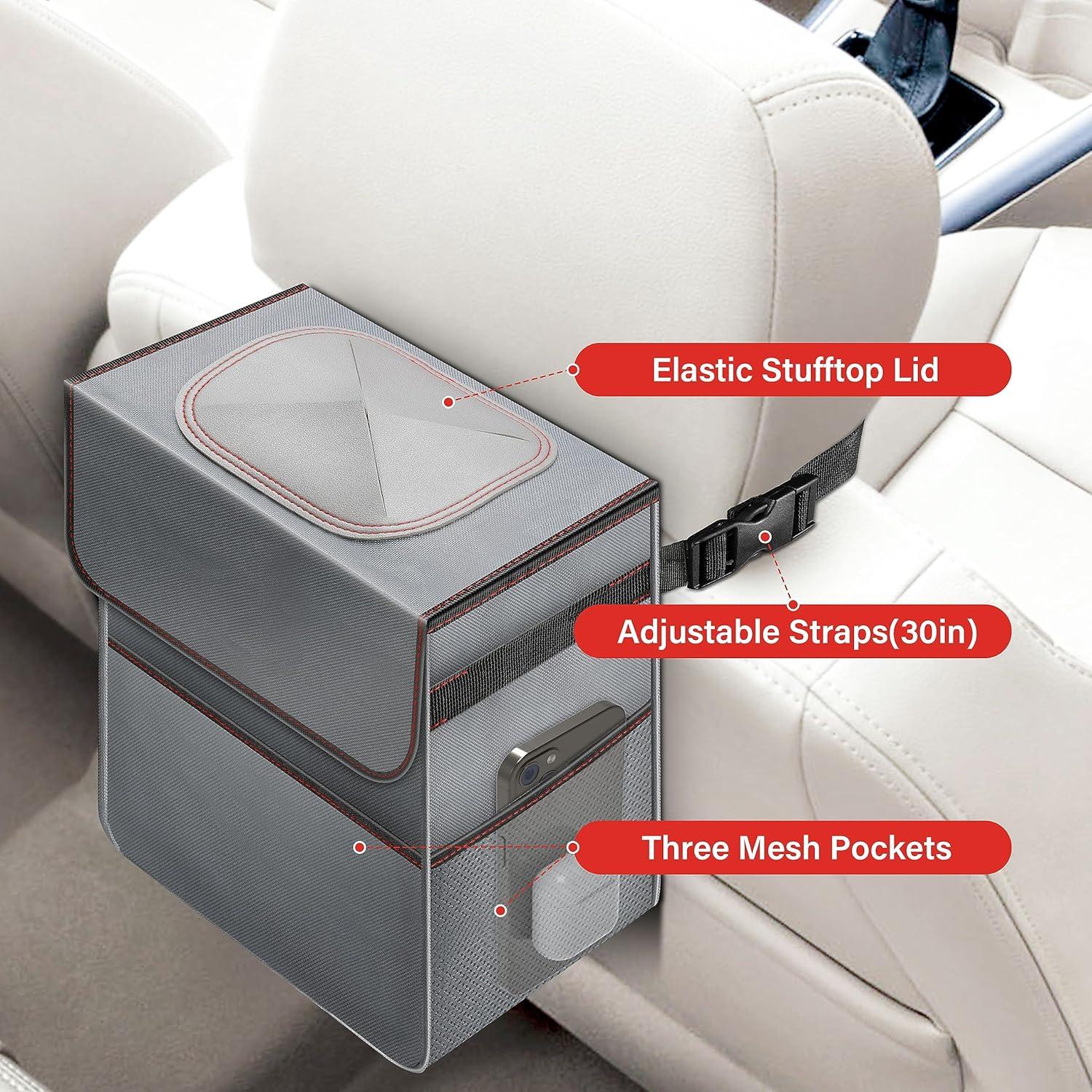 Basurero de Coche Simple Deluxe Plegable 7.57L Gris