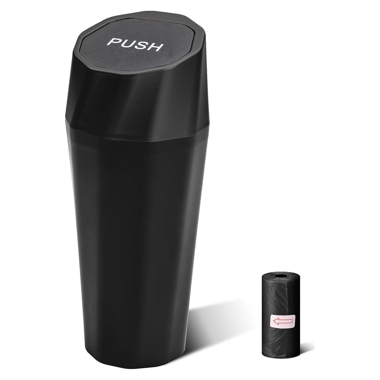 Bote de Basura para Auto SGLRT con Tapa y 40 Bolsas - Negro