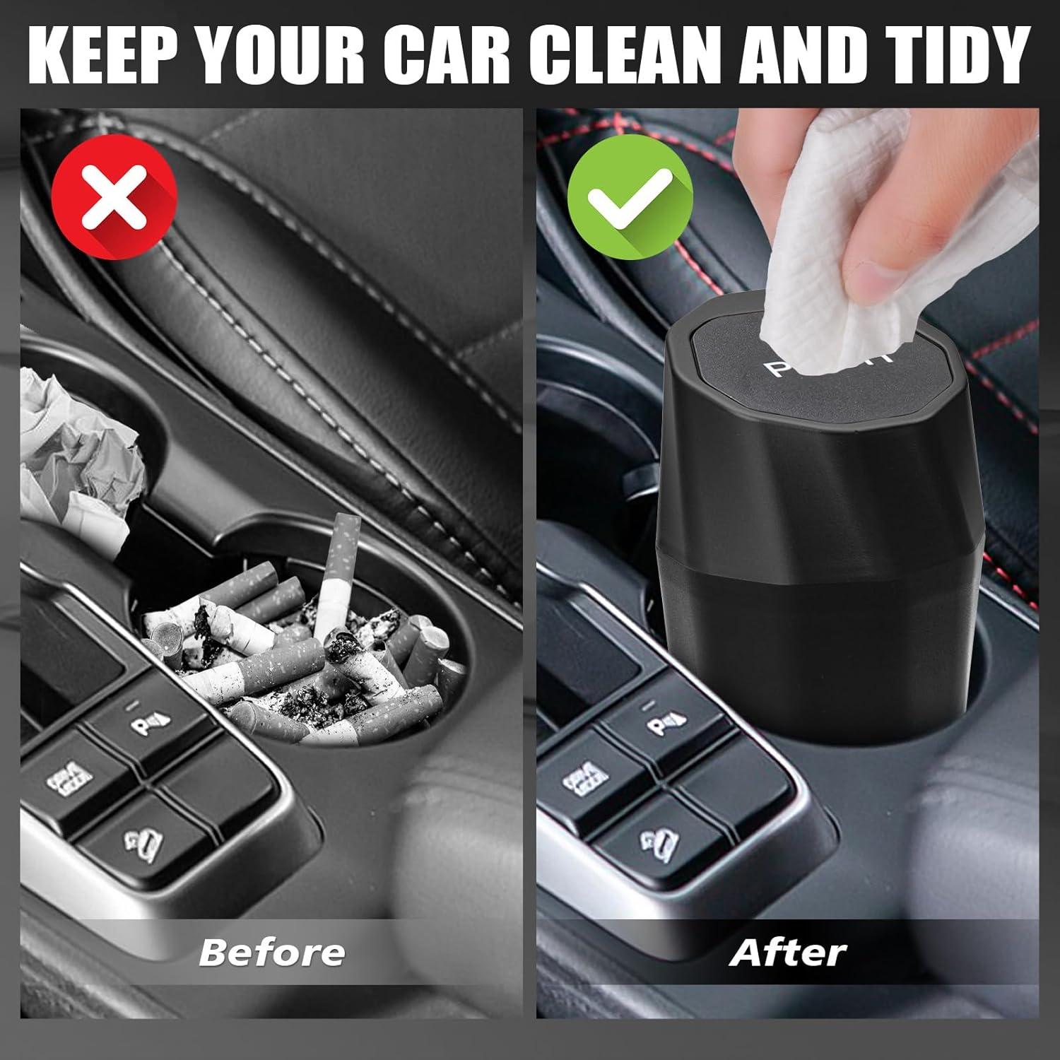 Bote de Basura para Auto SGLRT con Tapa y 40 Bolsas - Negro