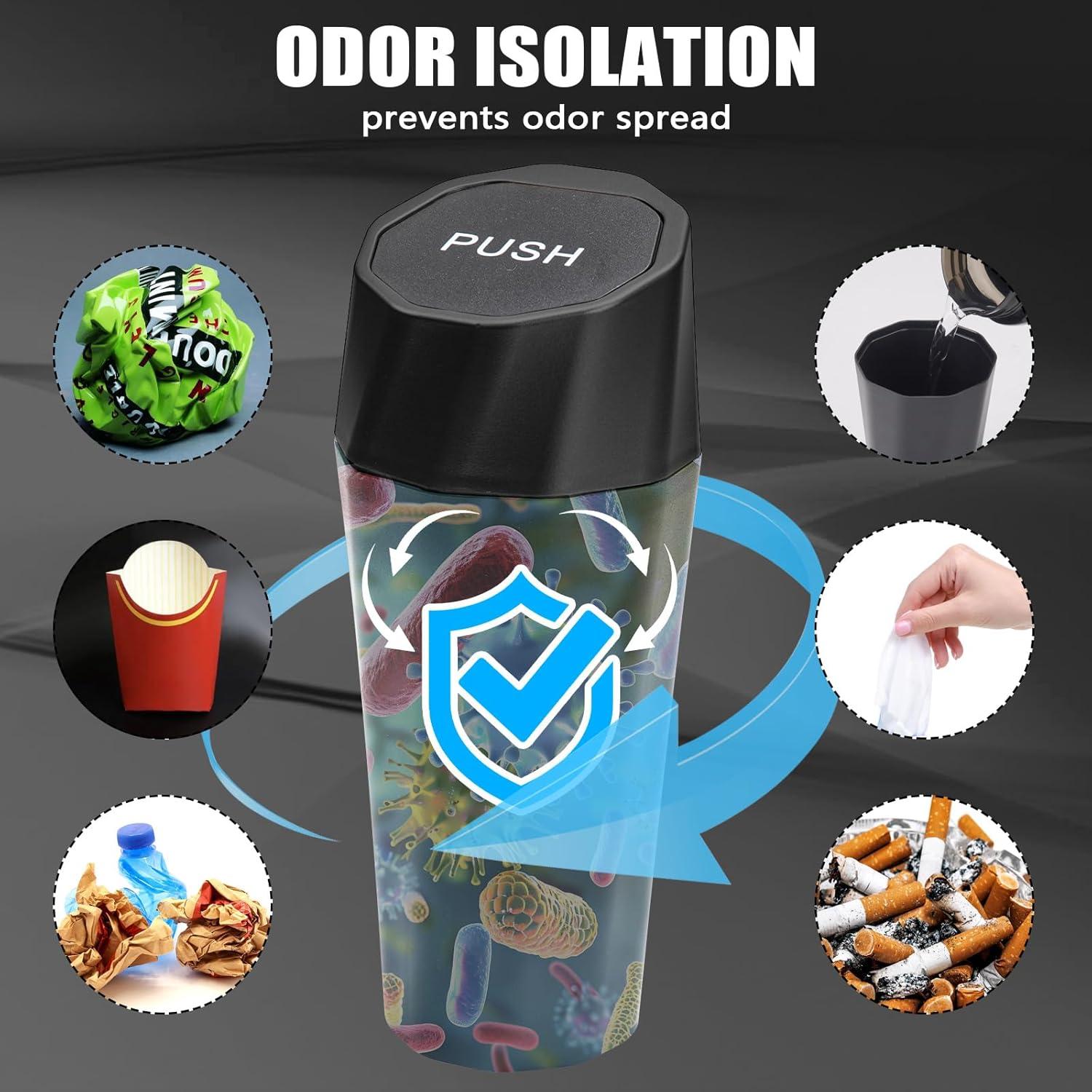 Bote de Basura para Auto SGLRT con Tapa y 40 Bolsas - Negro