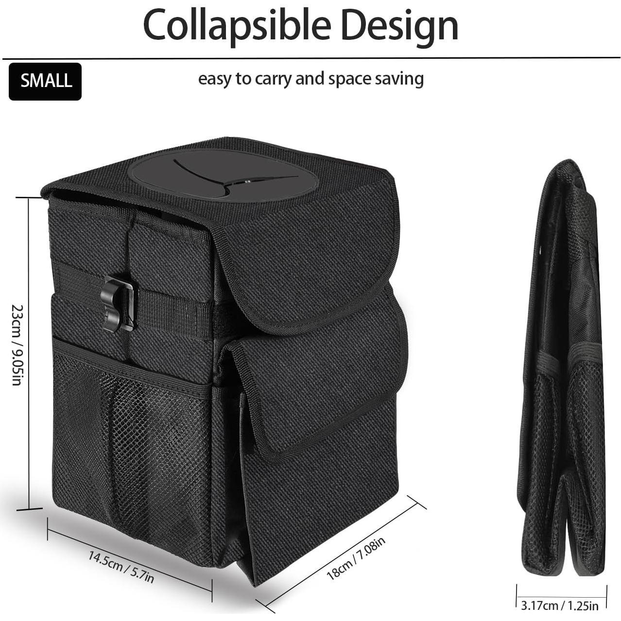 Basurero de Auto Time2go Impermeable 6.81L con Tapa y Bolsillos