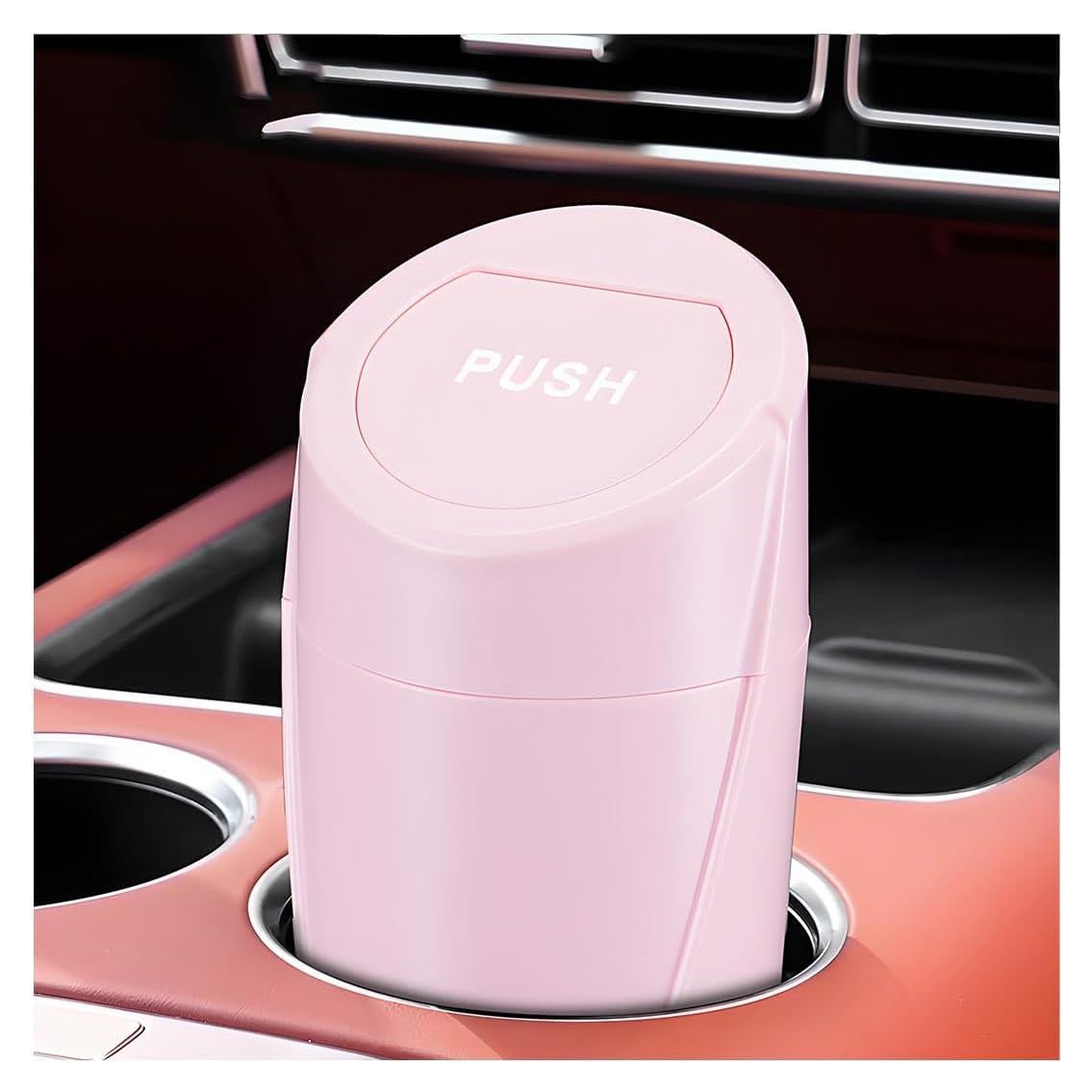 Bote de Basura para Auto Wevdn Rosa 1200ml a Prueba de Fugas