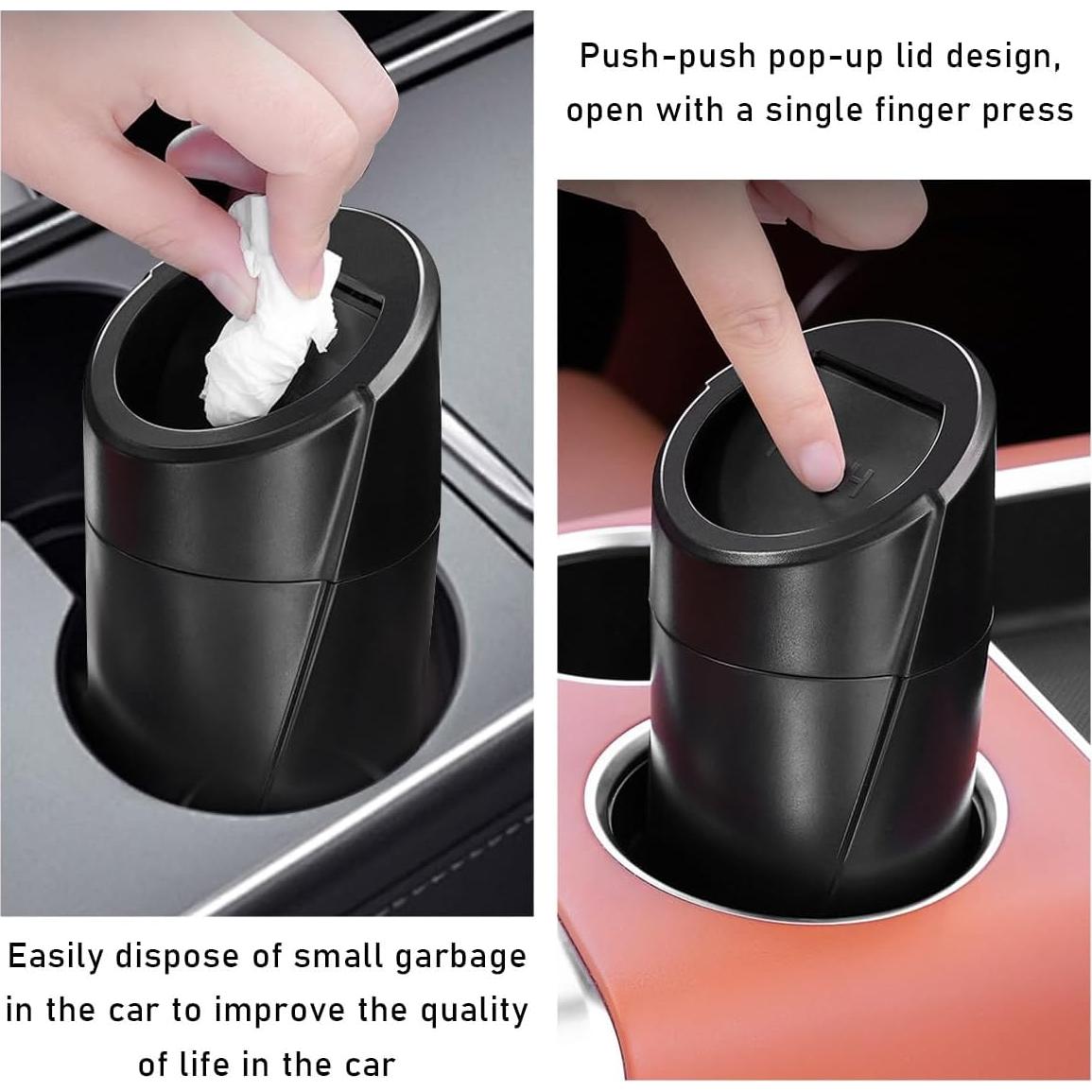 Bote de Basura para Auto Wevdn Rosa 1200ml a Prueba de Fugas