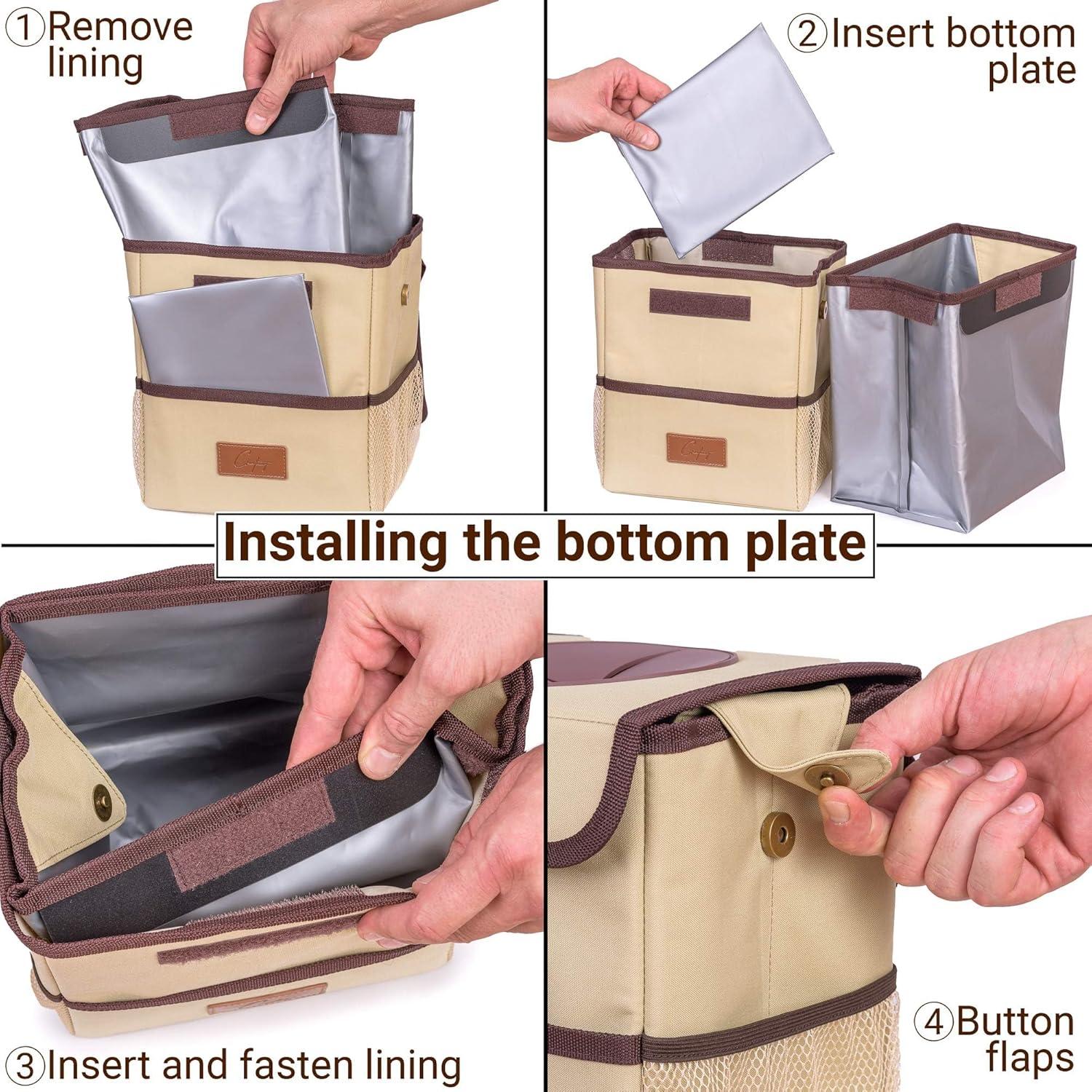 Bolsillo de Basura Creathing 7.57L Beige para Autos y SUVs