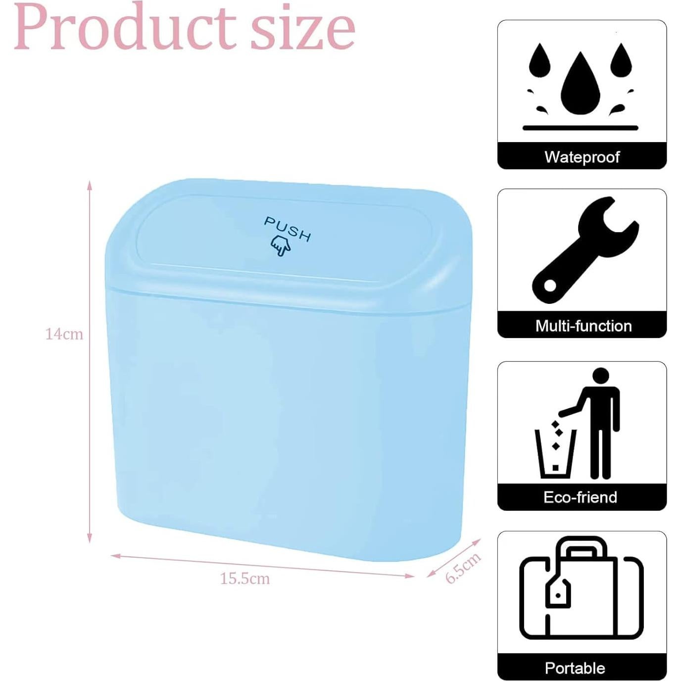 Basurero de Coche Tulsondai Azul con Tapa y Gancho 15.49x14cm